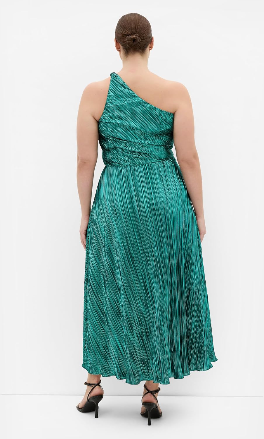 City Chic Plus Size Dress - Kamila One Shoulder Metallic