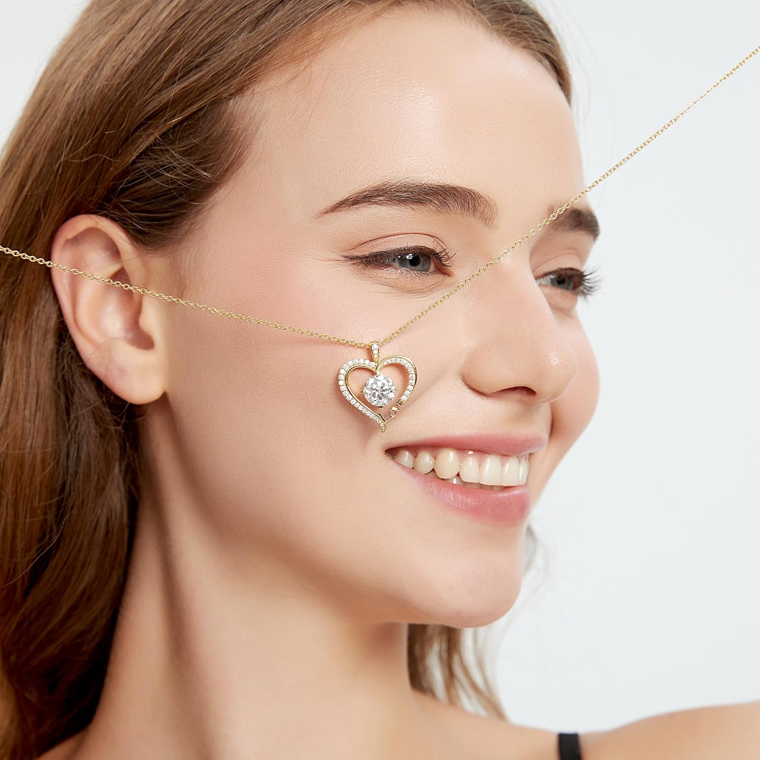 Moissanite Heart Necklaces for Women, 1-3 Carat Moissanite 925 Sterling Silver Love Jewelry, Valentines Day Birthday Wedding Anniversary Engagements Gifts for Women Wife Girlfriend Mom Her - Image 5