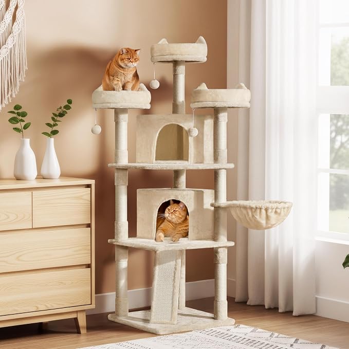 Árbol para gatos multi-nivel 68.5" Beige miniatura 3