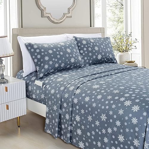 Vista 41 de Elegant Comfort Sábanas suaves de lujo con patrón navideño 1500 microfibra de calidad hotelera de alta calidad, suavidad, resistente a las arrugas