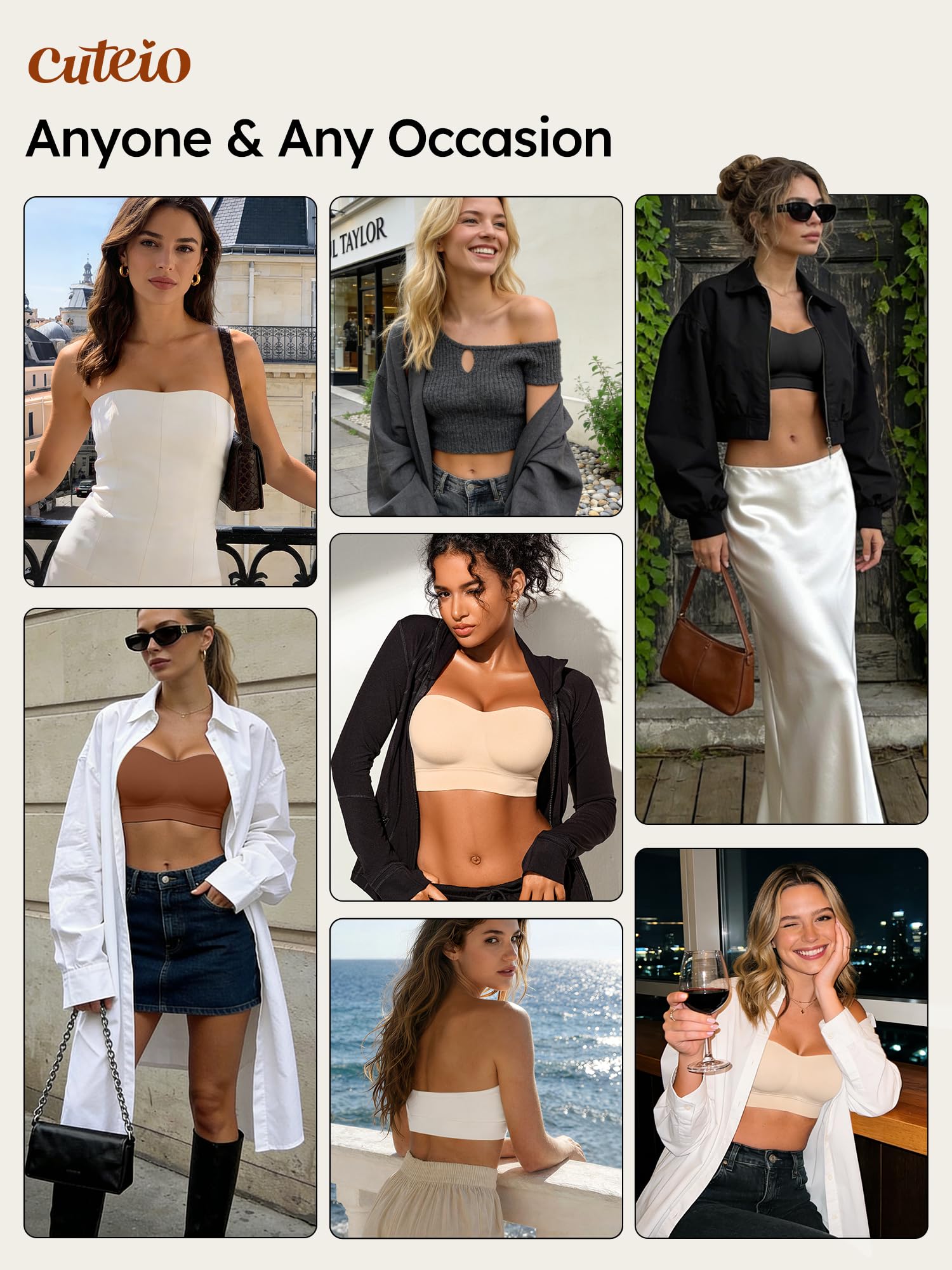Sujetadores sin tirantes para mujer, S-XL, brasier bandeau acolchado de silicona antideslizante con correa transparente gratis, bralette sin varillas