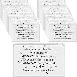 60pcs Inspirational Makeup Bags Bulk Gifts,Cheer EVA Makeup Bag with Encouragement Quote Motivational Cosmetic Bag Inspirational Gifts for Birthday Christmas Girls Teacher Gift