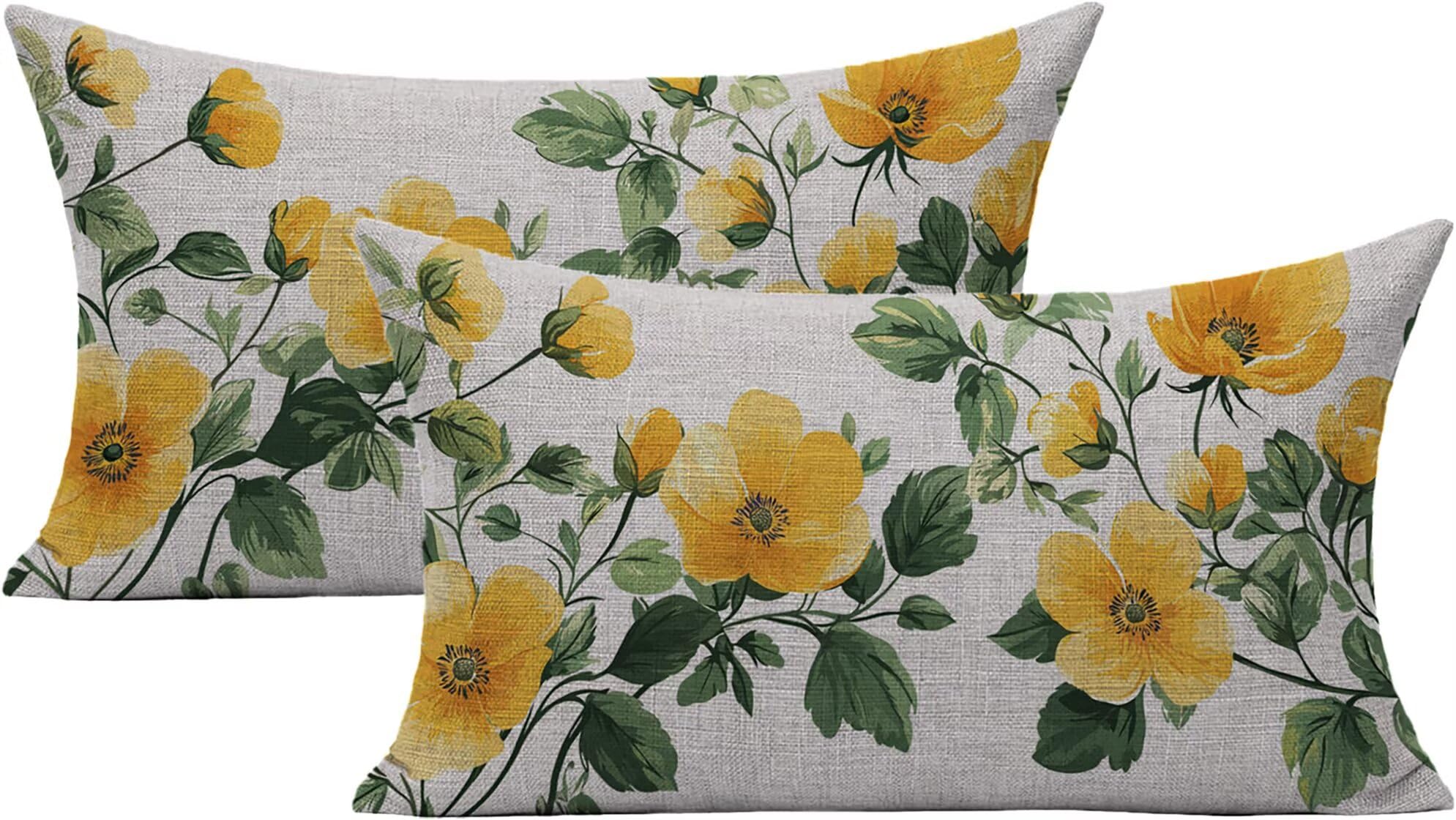 Housse de coussin extérieur imperméable 40x80cm lot de 2 housse lin