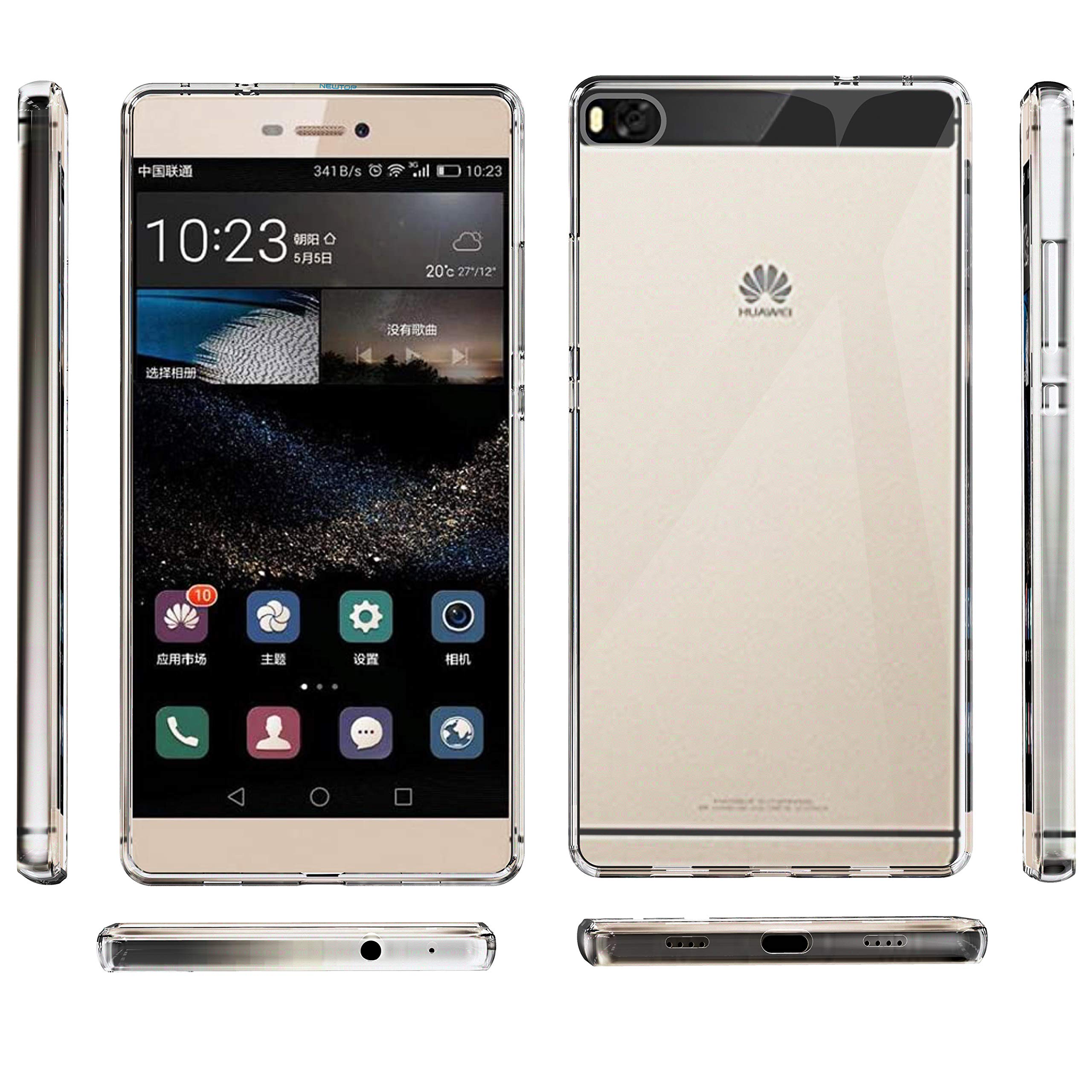 AICEK Huawei P8 Lite Custodia Cover, P8 Lite 5 Pollici Silicone Caso Molle di TPU Cristallo Trasparente Sottile Anti Scivolo Case Posteriore della Copertura della Protezione Anti-Urto per P8 Lite