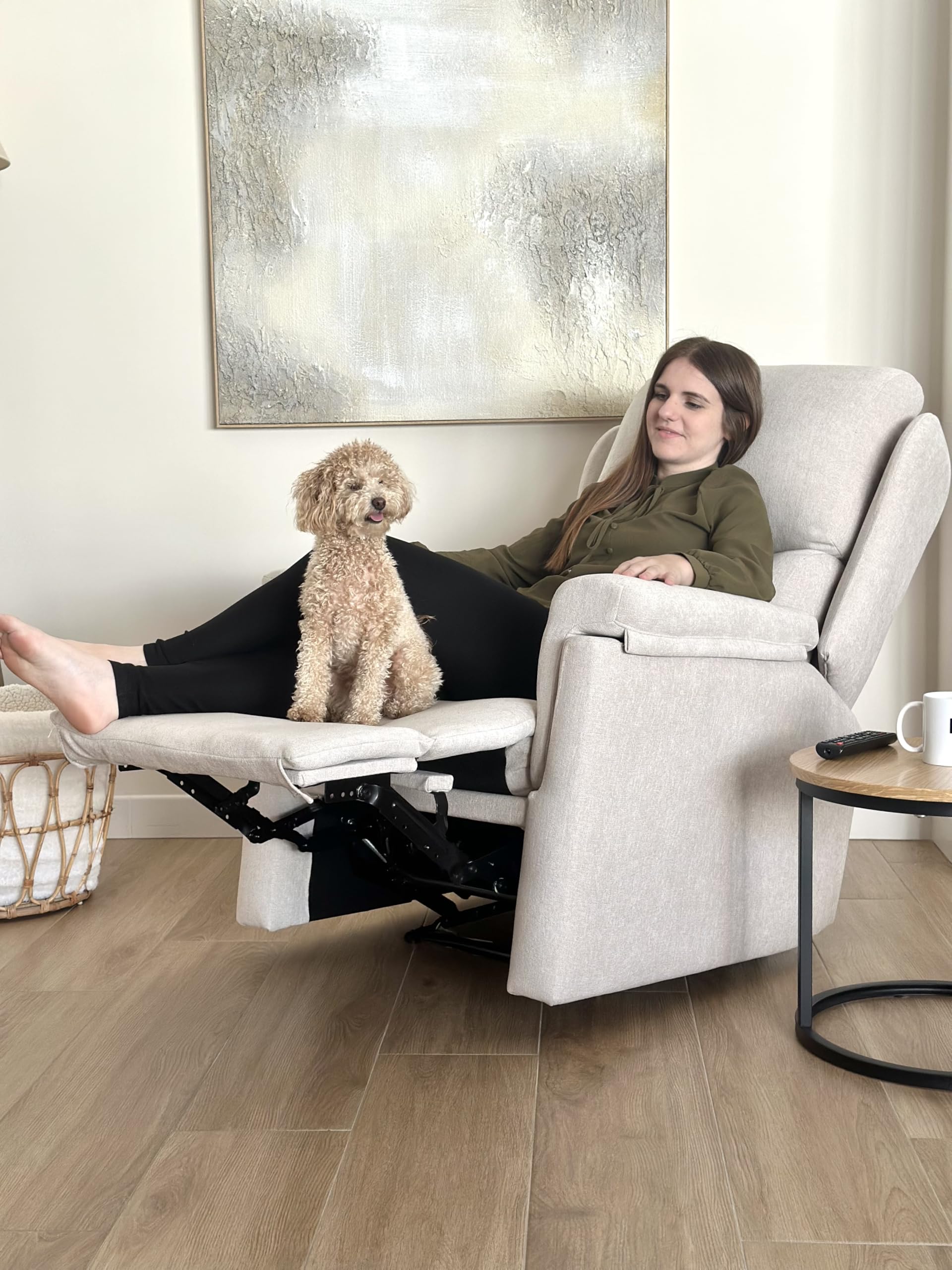 Sillón Relax Reclinable Ergonómico – Sillón Cómodo y Elegante, Fácil Limpieza, Tapizado Premium, Ideal para Salón, Descanso y Lectura (beig)