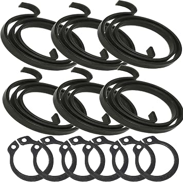 Door Handle Spring & Circlip Repair Kit, Pack of 6 Sets   2.5 Turn 2.5mm Heavy Duty Metal Coil Springs with Matching Circlips for UPVC, Composite, External & Heavy Internal Door Repair Parts