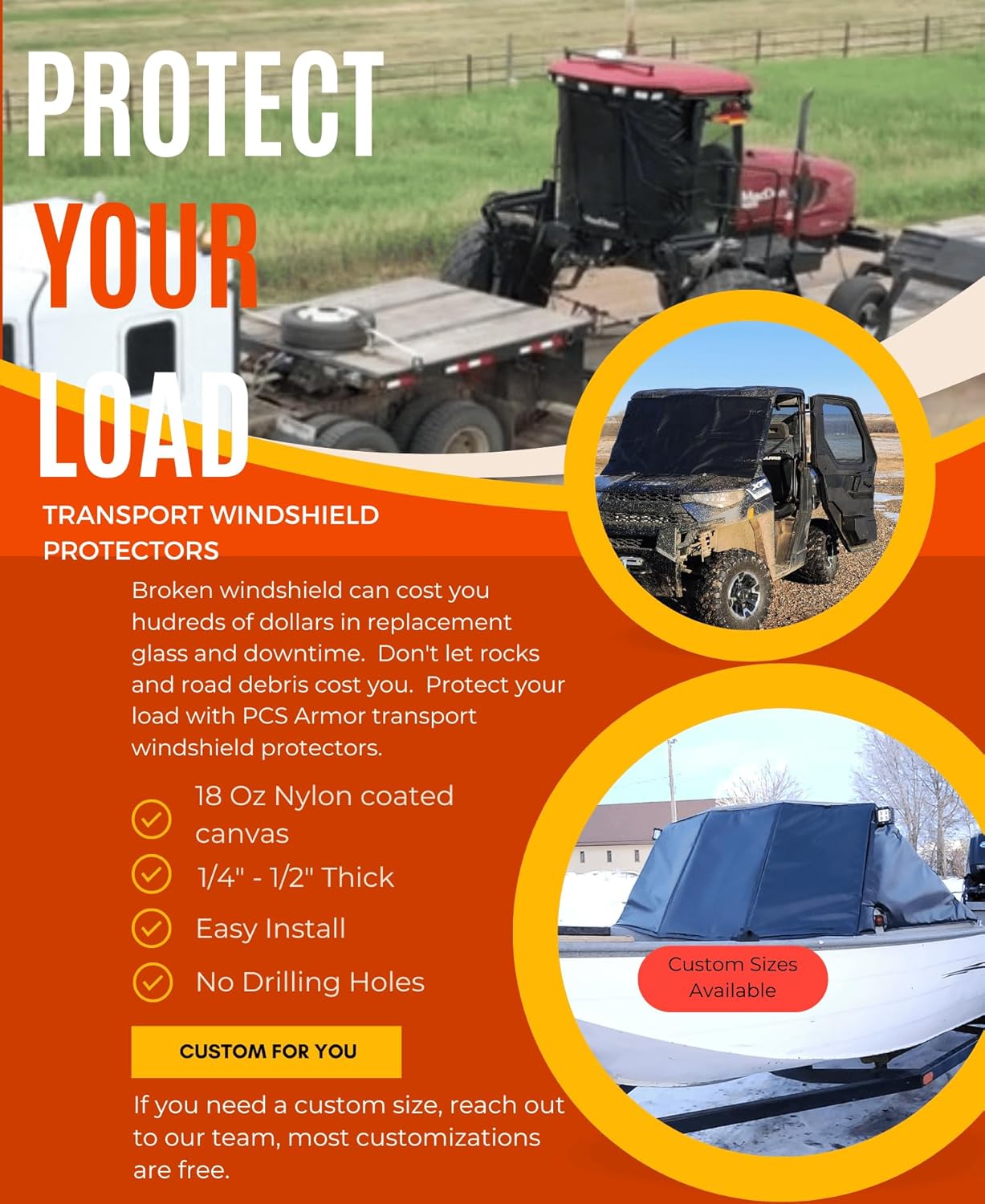 Side By Side Transport Windshield Protector (59x30)