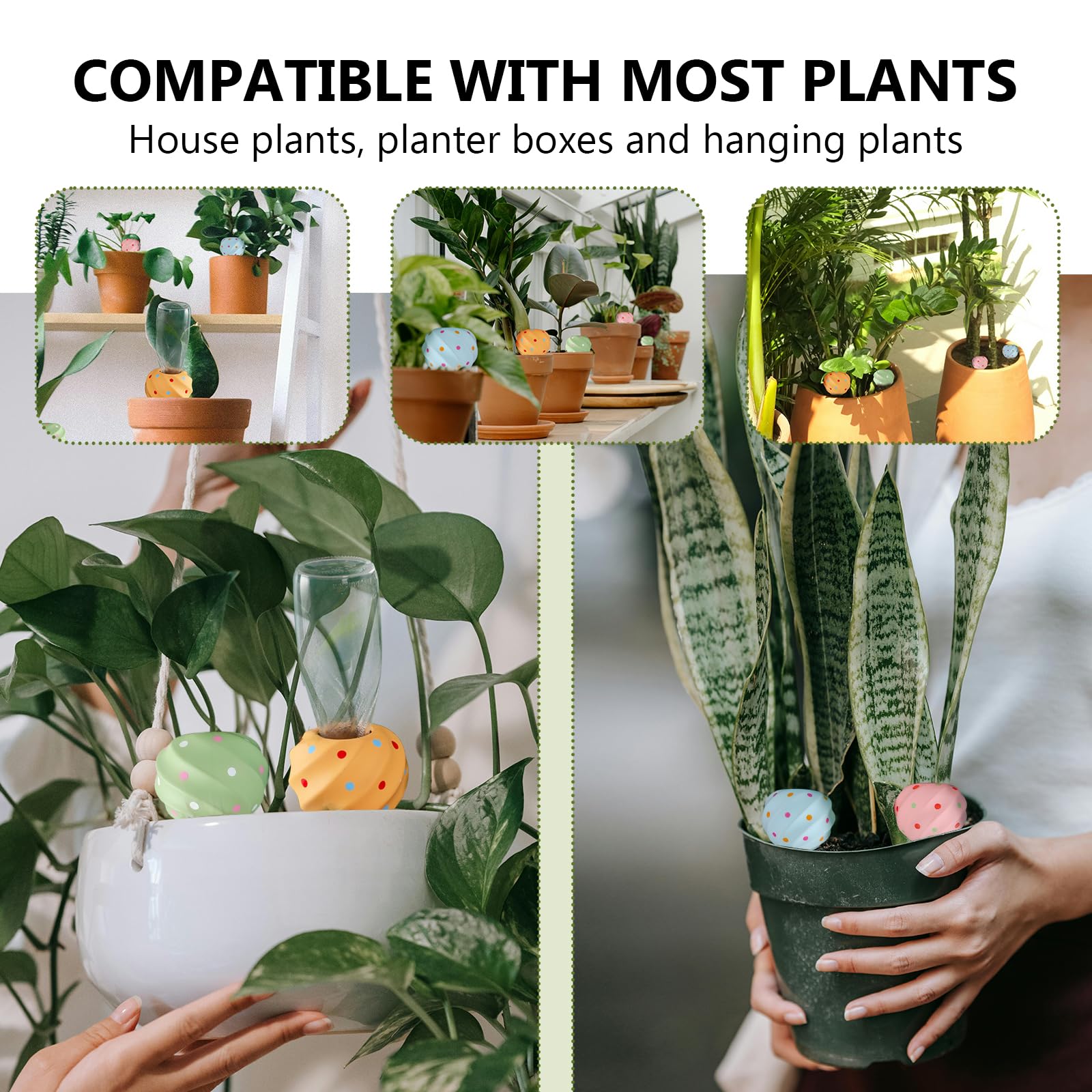 VolksRose 4 Pièces Oyas Décoratives en Terre Cuite - Grande Capacité 210ml Design Coquillage Arrosage Automatique pour Plantes d'Intérieur et Extérieur - Moins de Remplissages, Vacances Sereines