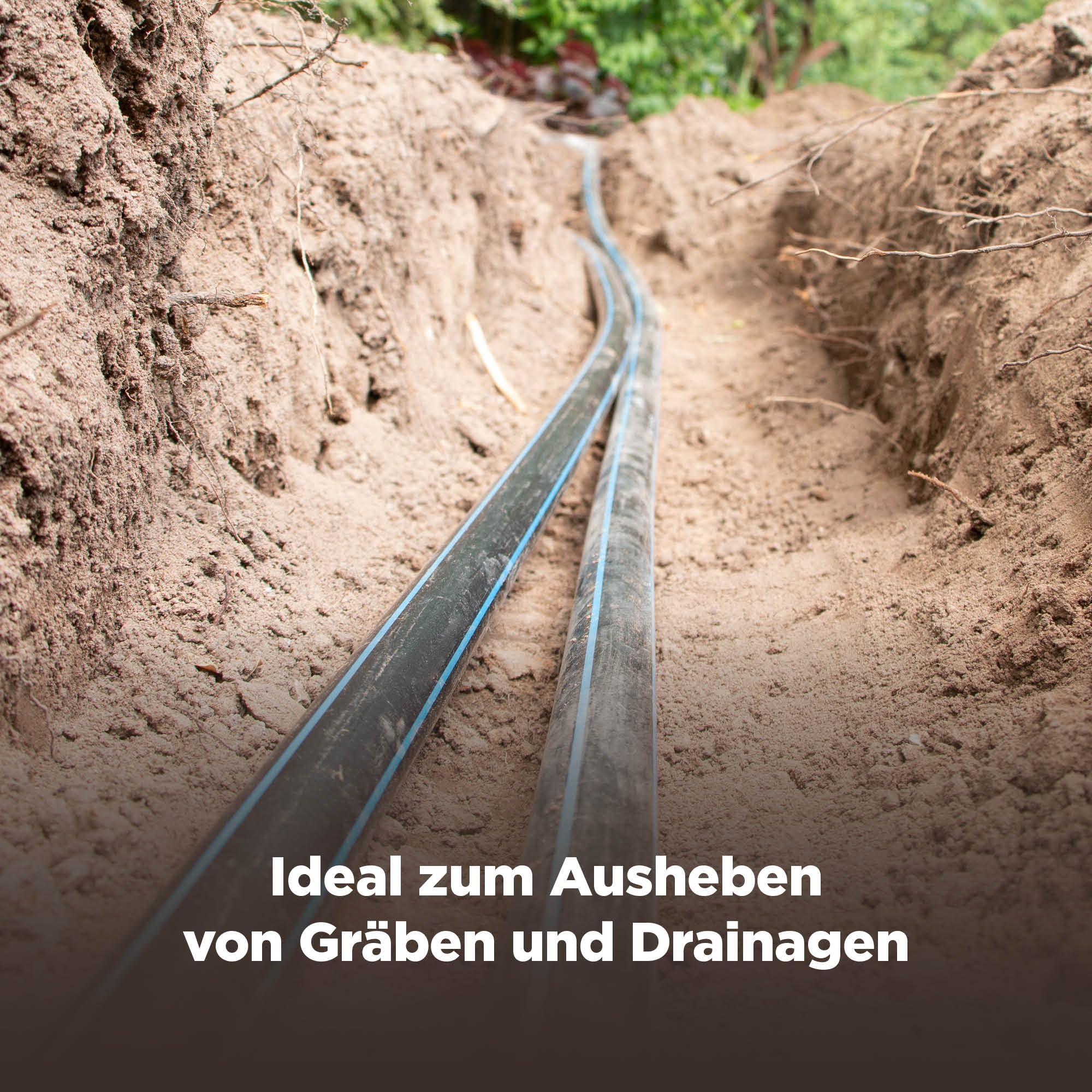 blizz-z Drainagespaten mit Fiberglasstiel und komfortabler D-Griff