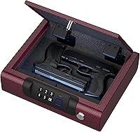 Vista 9 de Caja fuerte para pistolas, caja fuerte biométrica para pistolas de 3 formas de desbloqueo con identificación de huellas dactilares, PIN digital