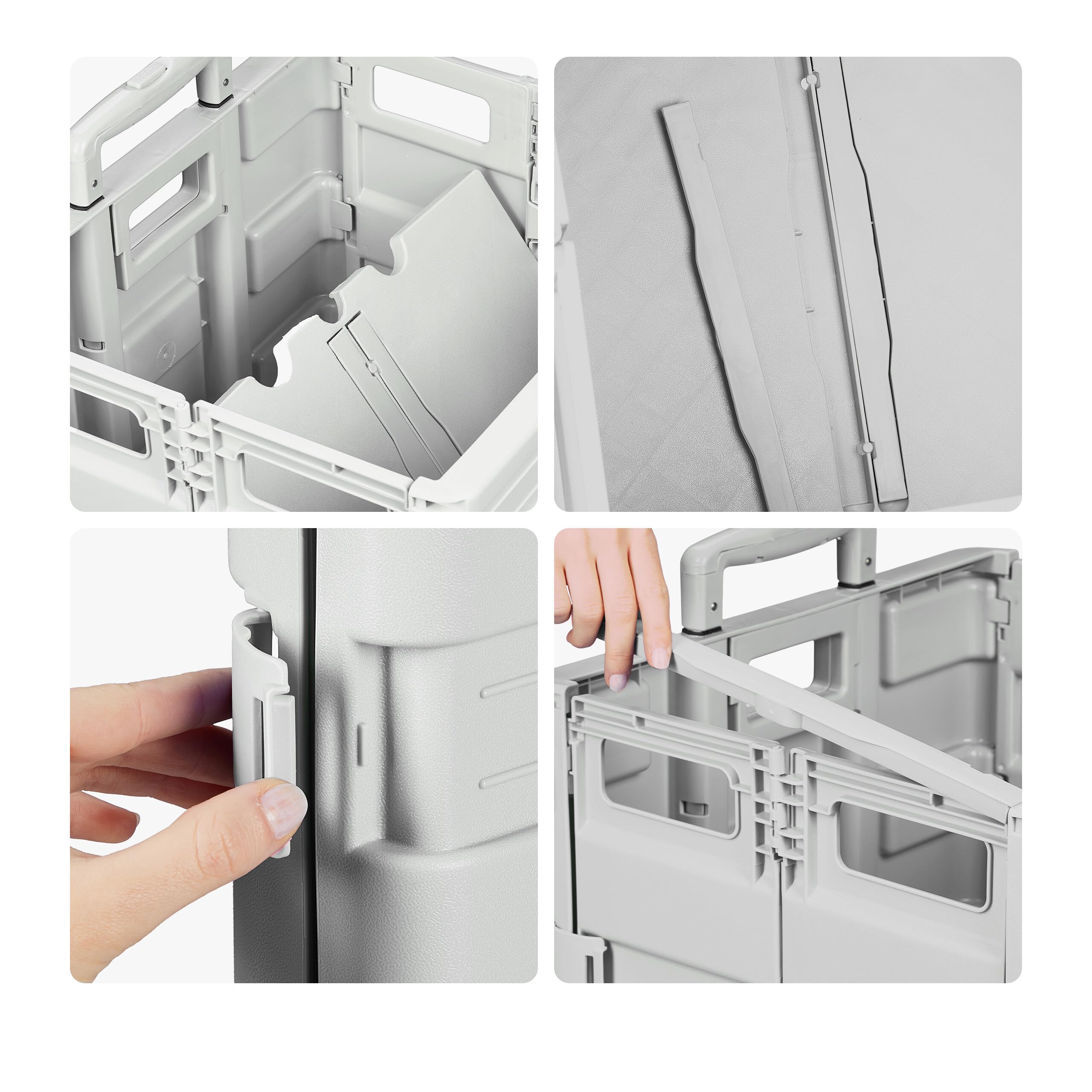 Carrito de la Compra Relaxdays, Plegable, Gris Claro | Con ruedas y mango telescópico, hasta 35 kg