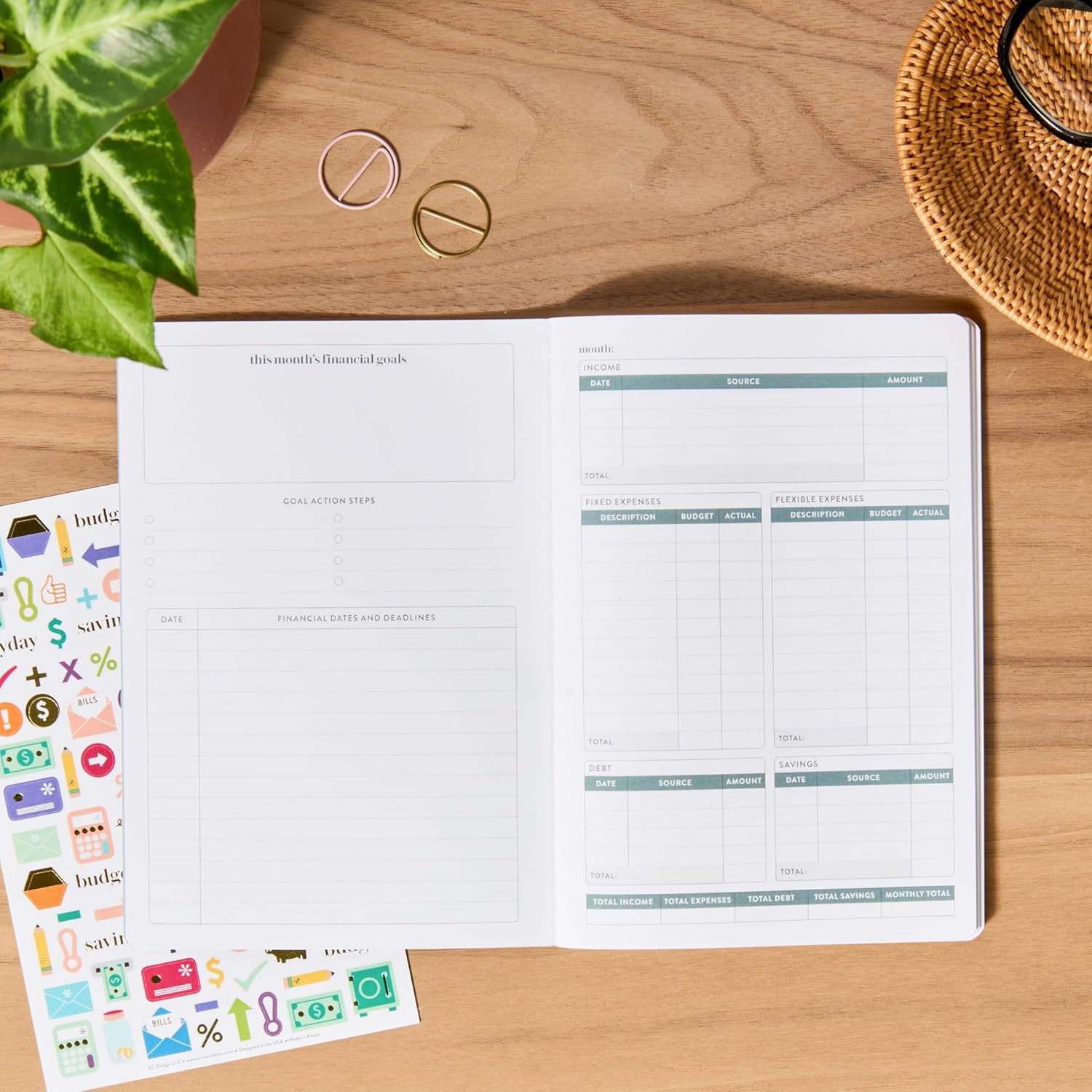 Unlock Your Financial Success with the Budget Book Petite Planner - Minimal Hexagon