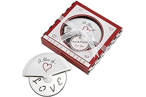 Kate Aspen Slice of Love Stainless Steel Pizza Cutter Wheel Party Favor