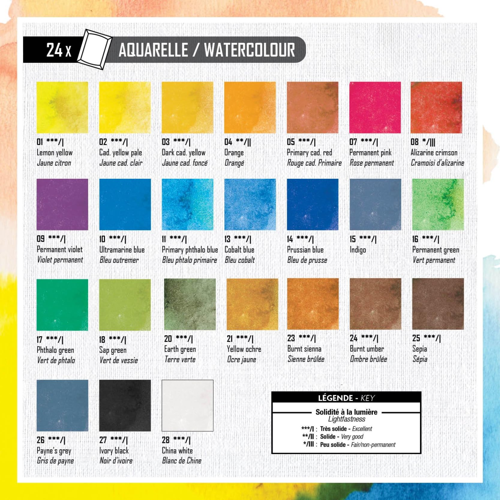WATERCOLOR – 24 Half Pans Accesories Watercolour Notebook – Pébéo