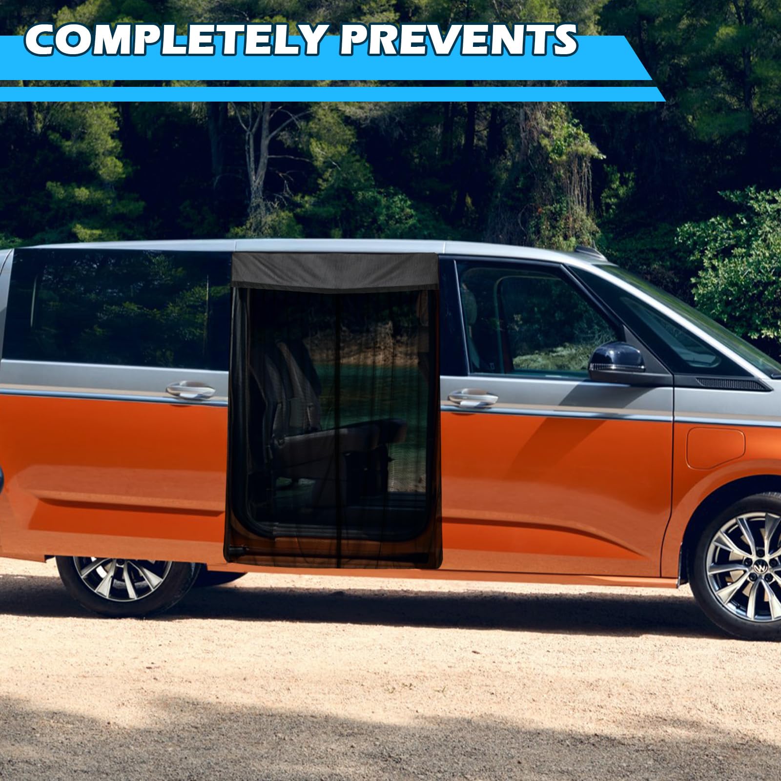 siatka chroniąca przed owadami zamienna dla VW T7 2022-2025, siatka na szyby boczne samochodu, jednowarstwowa siatka z magnesem, oddychająca siatka moskitierska na zewnątrz do kempingu