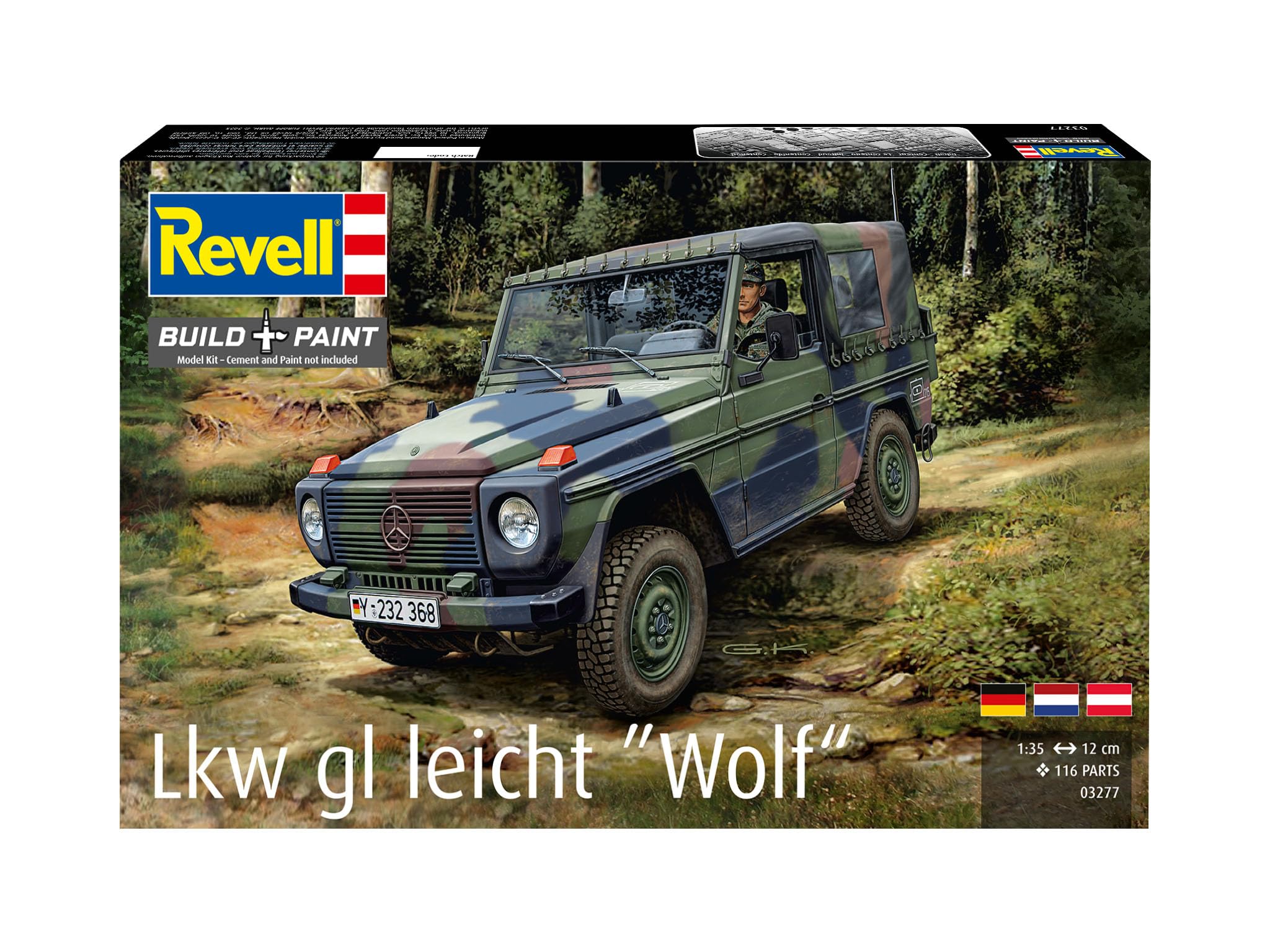 Revell Modellbausatz LKW GL Leicht Wolf I Maßstab 1:35 I Detailgetreue Nachbildung mit vielseitigen Darstellungsmöglichkeiten I Abziehbilder für Verschiedene Einsatzszenarien