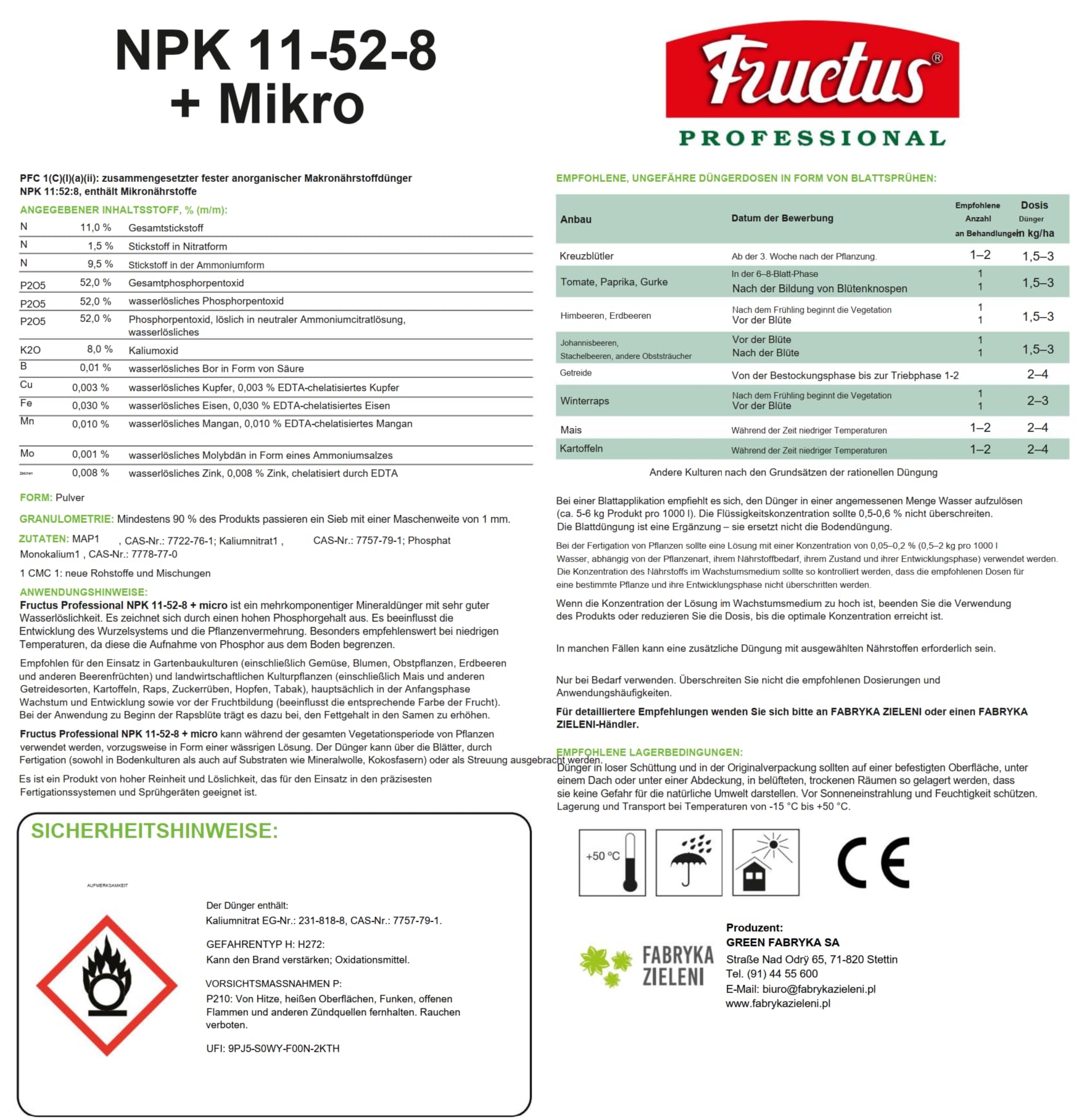 Frcutus Concime NPK 11-52-8 10kg - Fertilizzante Fosforo - Radici Orto Serra