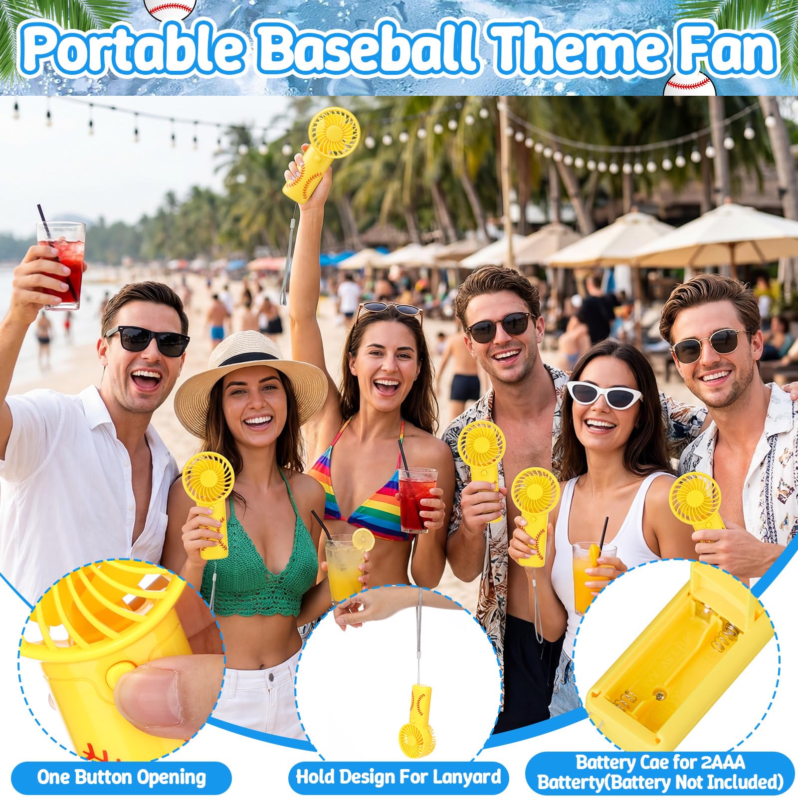 Tuanse Juego de 64 llaveros acrílicos portátiles para sóftbol, regalos de equipo deportivo con tarjetas motivacionales, bolsas de organza, ventilador alimentado por pilas, llaveros con nombre para