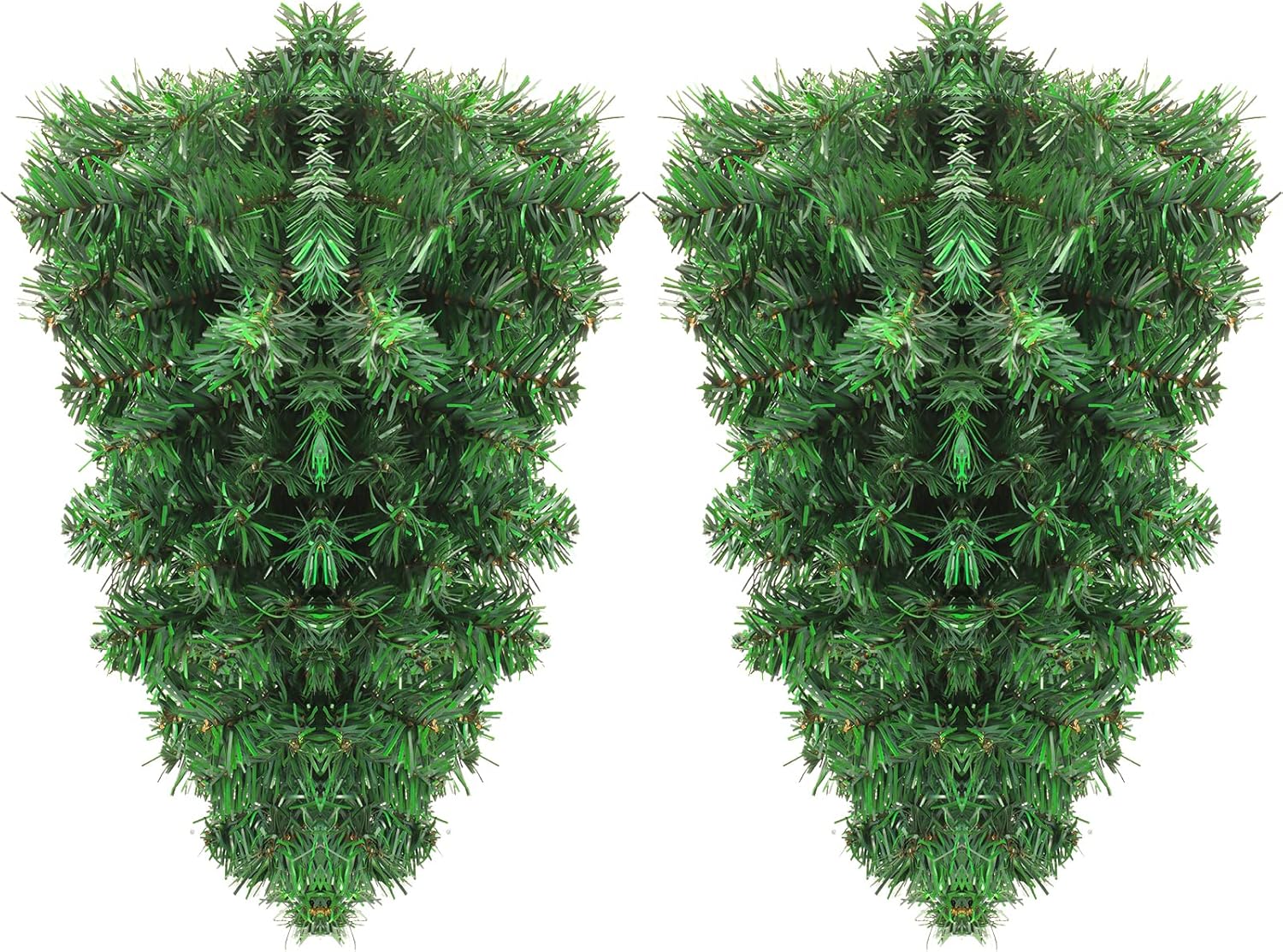 4 Pack Artificial Green Christmas Teardrop Door Swag DIY Xmas Wreath Garland Pine Swag Decor for Holiday Winter Wall Front Door Mantle Fireplace Indoor Outdoor Decor (Green, 18 inch) Green 18 inch