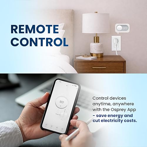 Miniatura 6 de Osprey - Enchufe inteligente, enchufe de salida Wi-Fi compatible con Alexa y Google Home, aplicación automatizada, función de temporizador, función