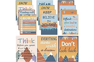 Moving Mountains Motivational Poster Set for Classroom Decorations