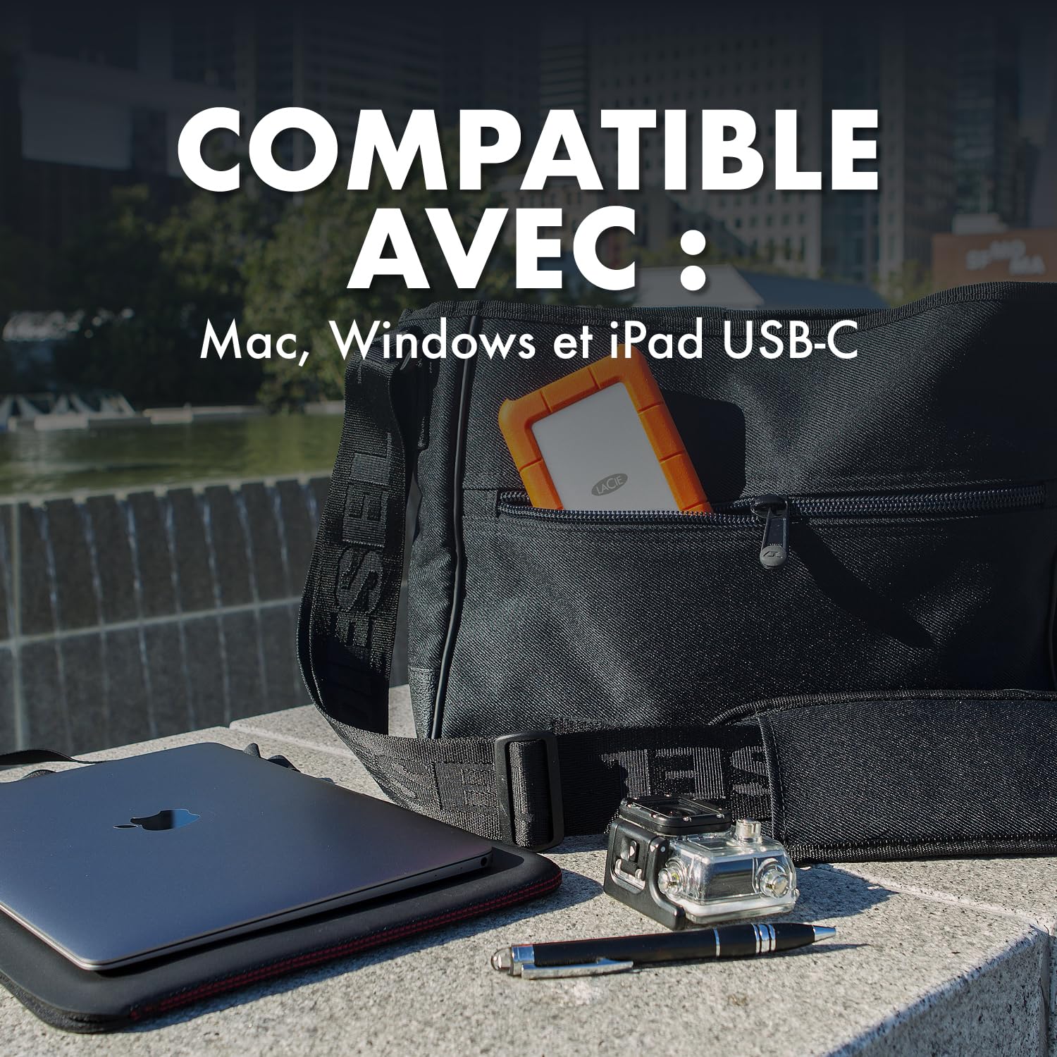 LaCie Rugged USB-C 5 To Disque Dur Externe Portable HDD Résistant aux chutes chocs poussière pluie