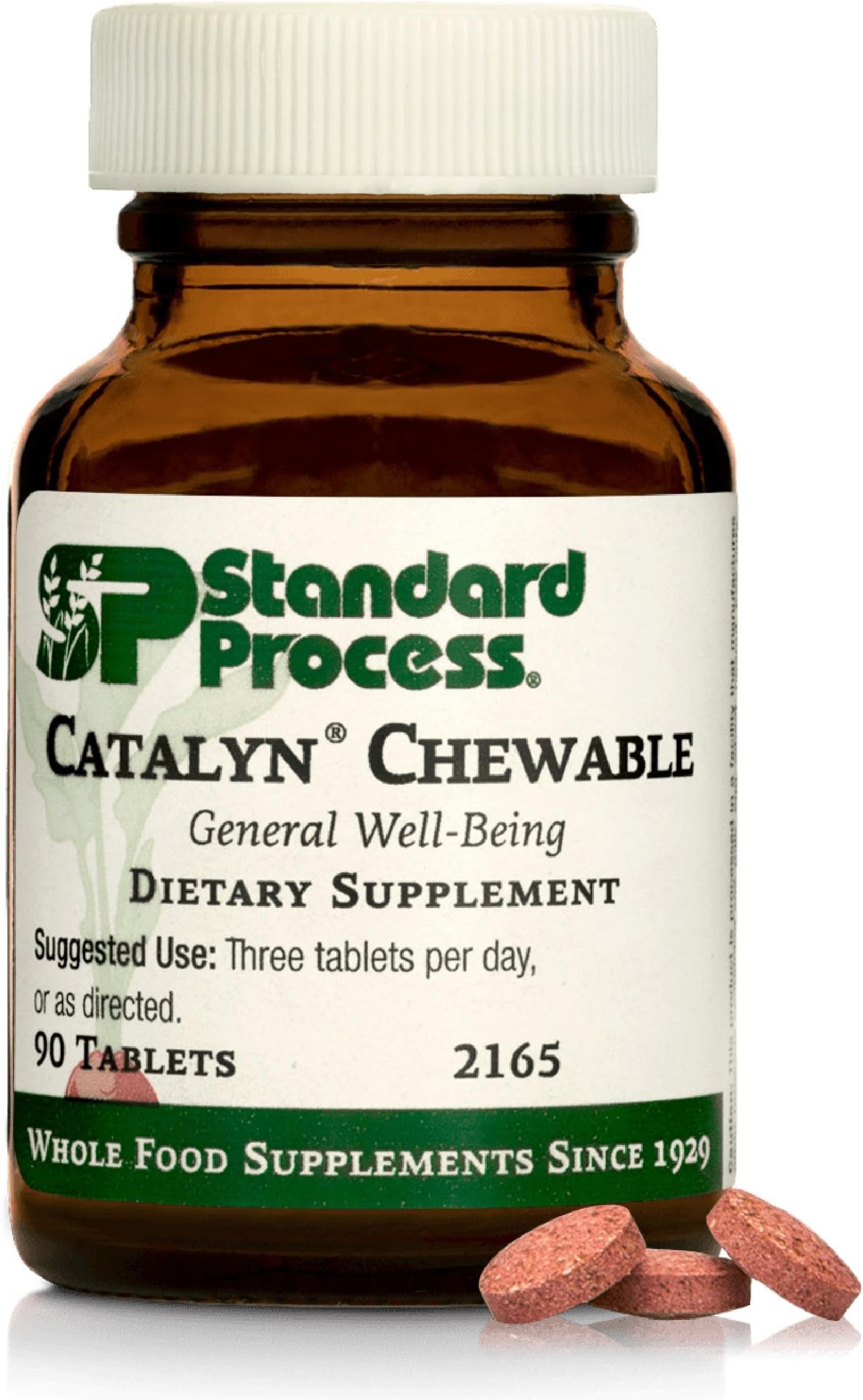 Standard Process Inc. Catalyn Chewable - Foundational Support for General Wellbeing with Vitamin D, Vitamin C, Vitamin A, Thiamine, Riboflavin, Vitamin B6, Magnesium Citrate, and More - 90 Tablets