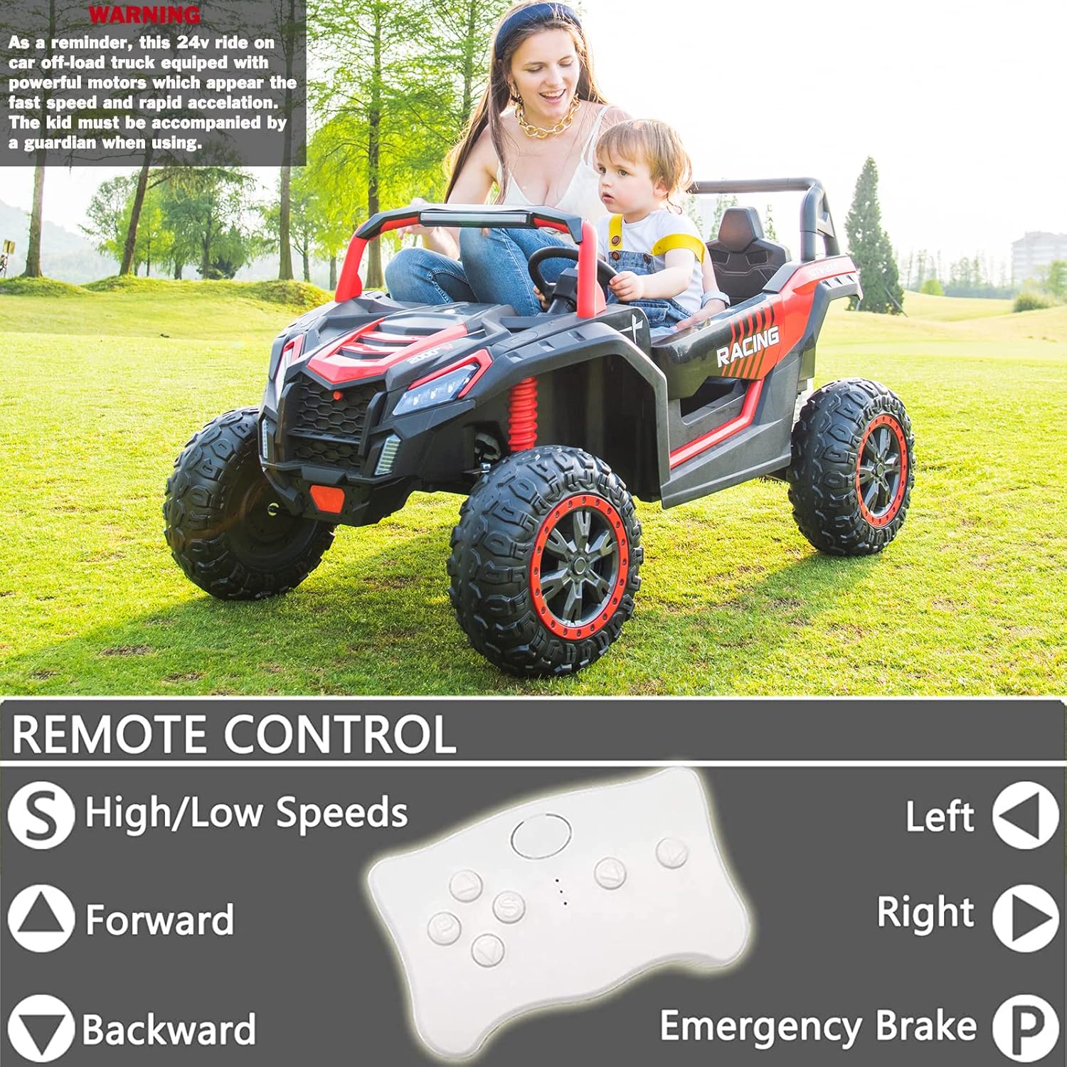 Buy XXL 24V OffRoad UTV Side by Side 2 Seater Ride On Toys Car for Big