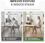 Riser de support de moniteur métallique avec trous de dissipation de chaleur, 2-Tier Support d'organisateur de bureau avec tiroir & Supports de stylo pour ordinateur portable, iMac, PC (Noir)