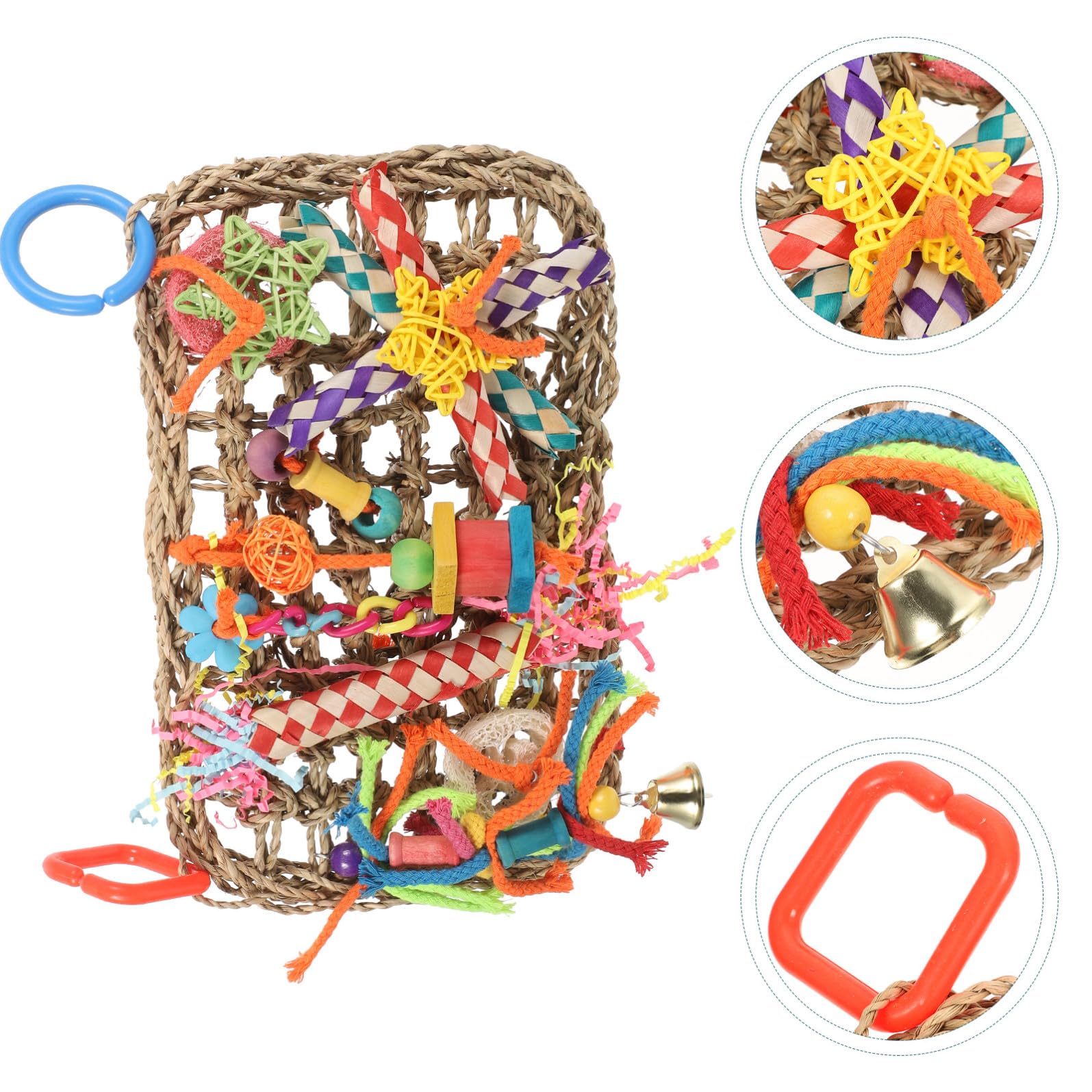 Happyyami 2stücke Parrot Spielzeug Seegras Hängende Matte Für Vögel Kauspielzeug Und Zubehör Für Vogelkäfige Und Dekorieren