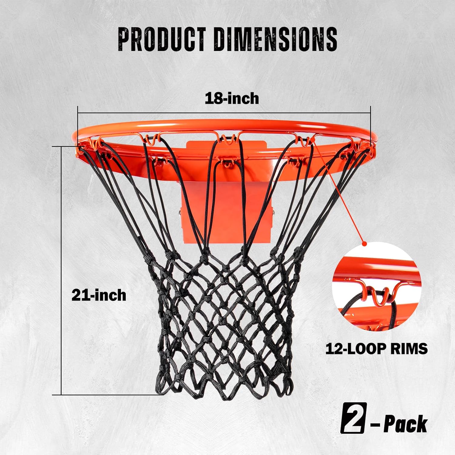 Progoal Professional Heavy Duty Basketball net Replacement,Fits Standard Indoor and Outdoor 12-Loop Rims(White, Standard Size)