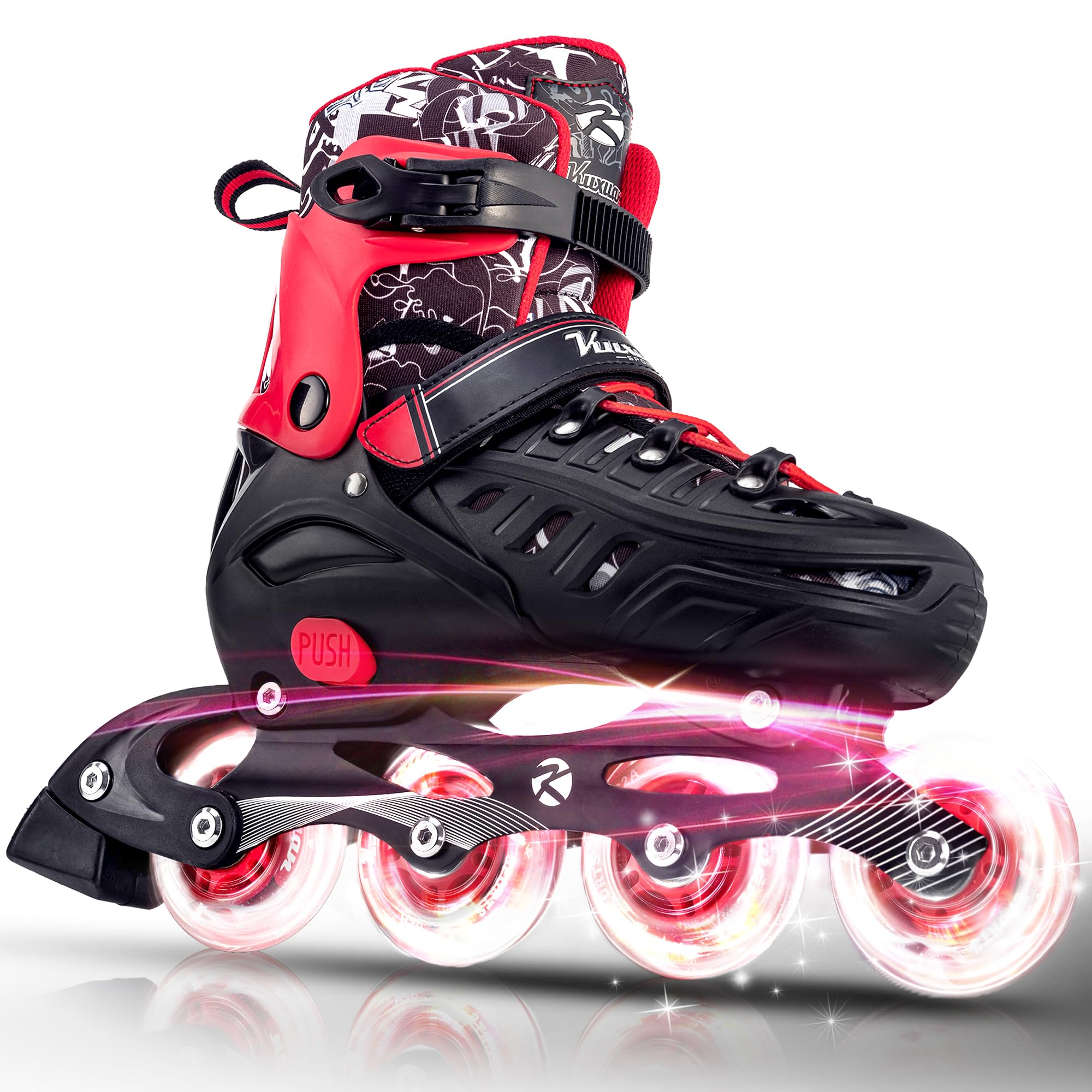 Kuxuan Skates Kids Adjustable Inline Skates for Girls Boys Women Beginner Indoor
