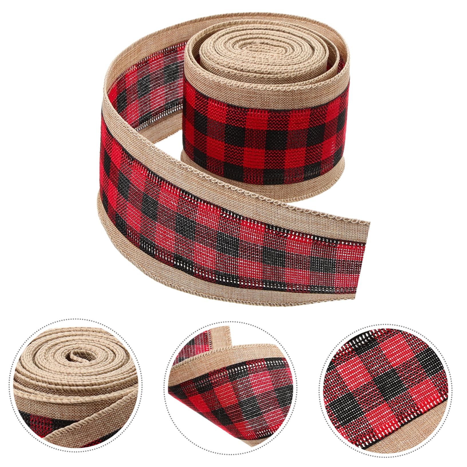 Lurrose 10 Stück Weihnachtsband Weihnachtsbaumband Weihnachtsverpackungsband Blumenstrauß Verpackungsband Weihnachtsband Ornament Weihnachtsleinenbänder DIY Bastelband
