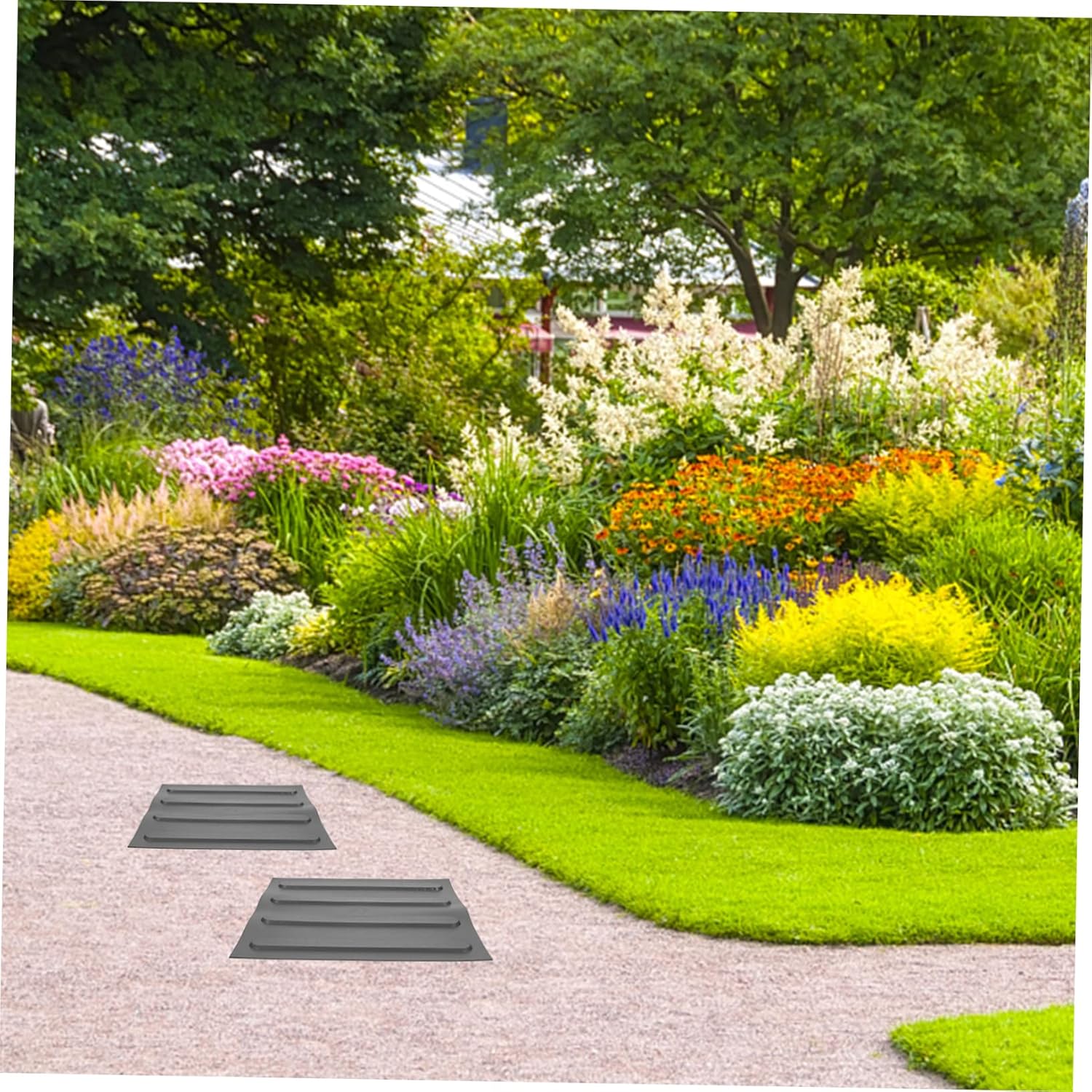 4-Piece PVC Tactile Blind Bricks for Sidewalks Multifunctional Paving Floor Stickers Practical Garden and Pathway Safety Tiles