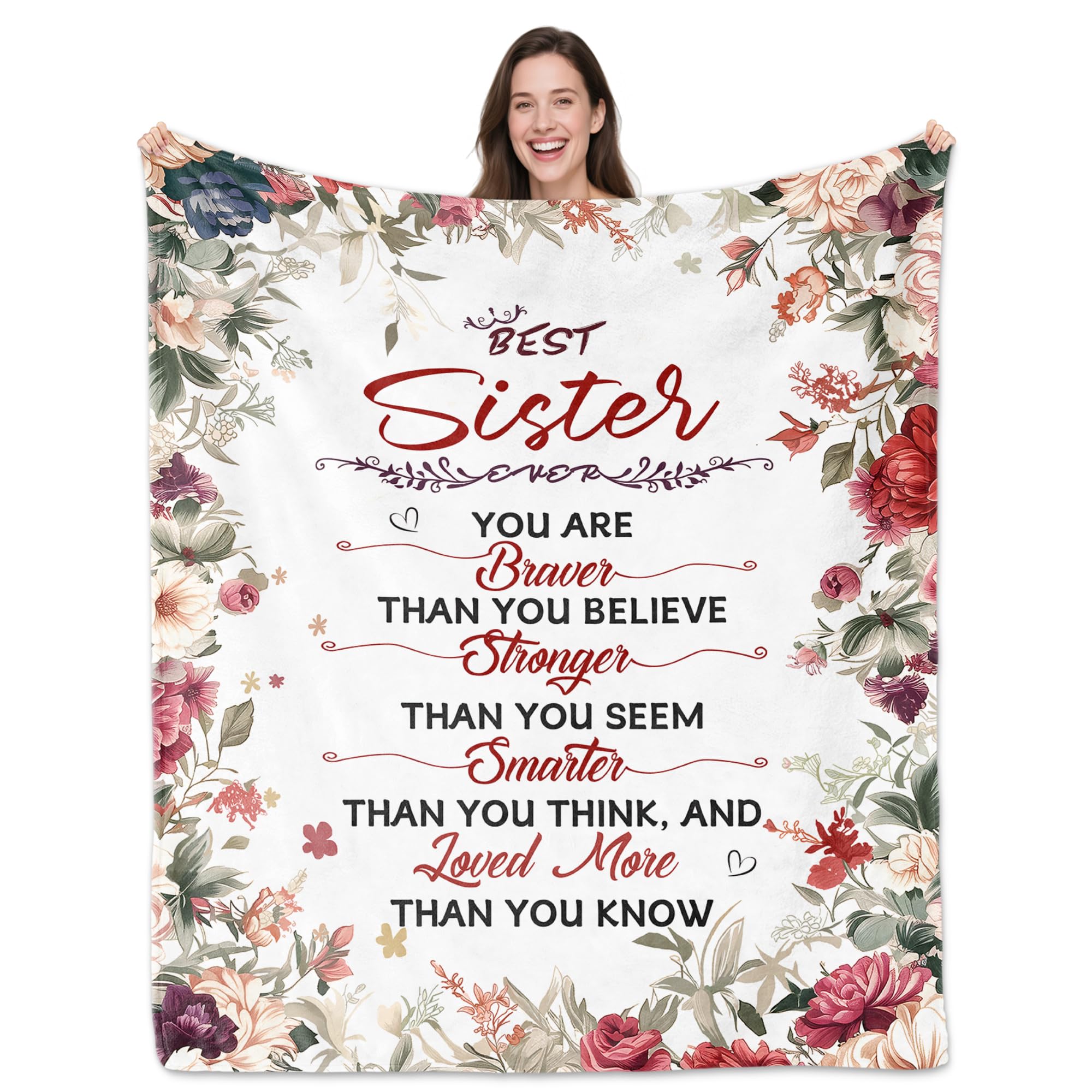 NEXVSGL Sisters Gifts from Sister, Gift for Sister's Birthday, Gifts for Sisters from Sister Adult, for Sister's Blanket 60x50, Best Present for