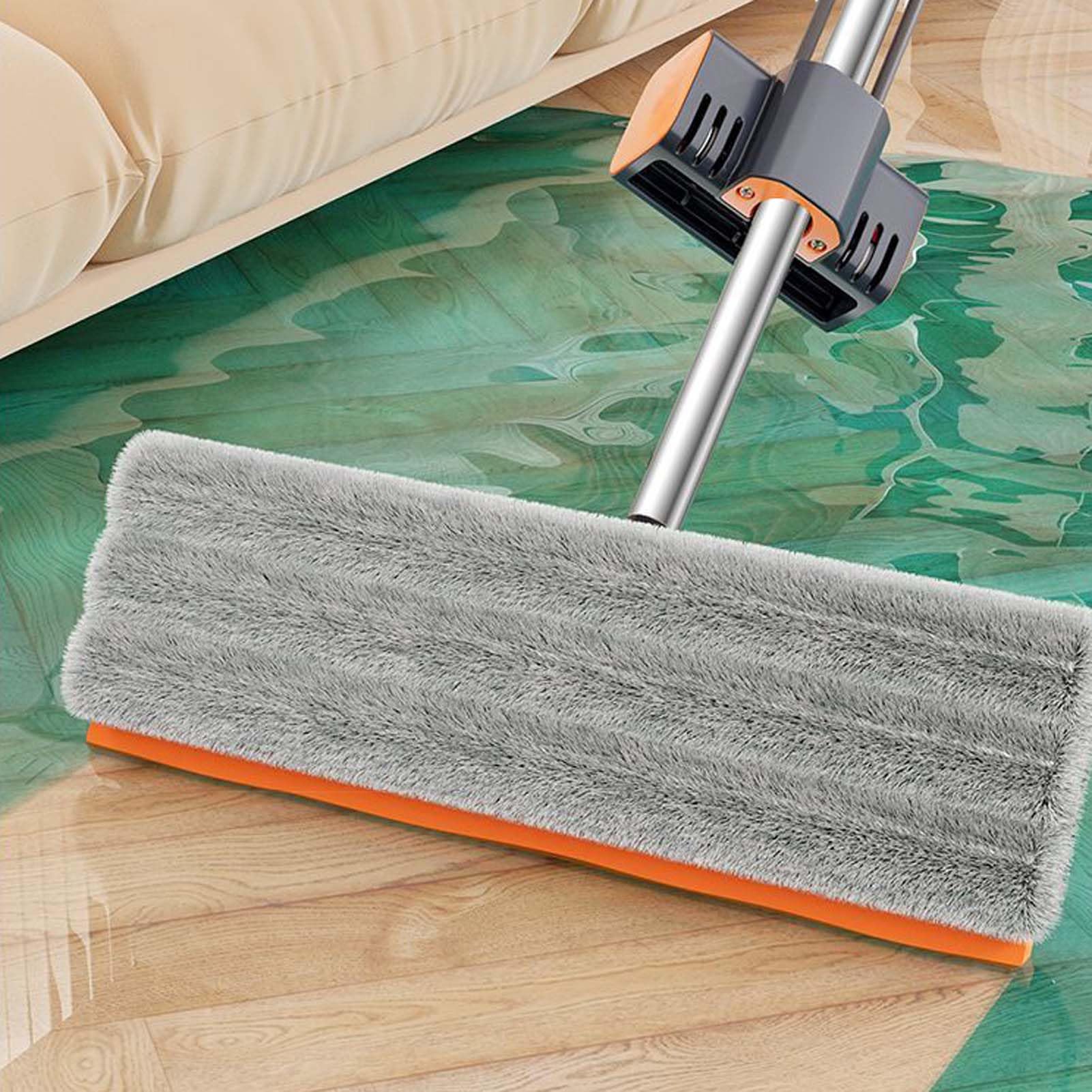 Fregona Microfibra con Mopa Fregona, Mopa para Limpieza De Suelos En Casa, Paño Lavable Reutilizable, Limpiador De Suelos Absorbente con Mango Regulable para Cocina Baño Y Superficies