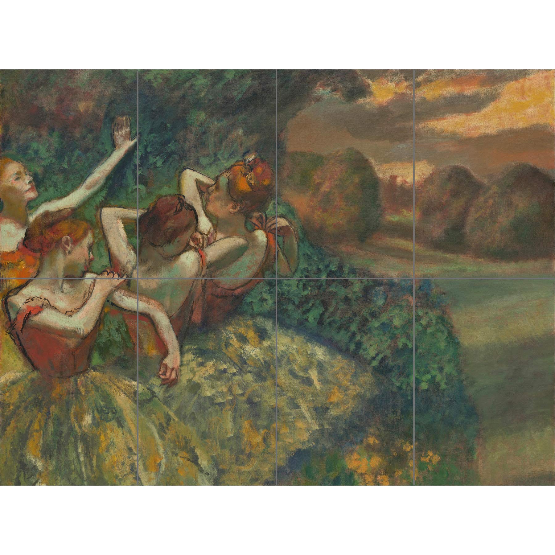 Artery8 Edgar Degas Four Dancers XL Giant Panel Poster (8 Sections)