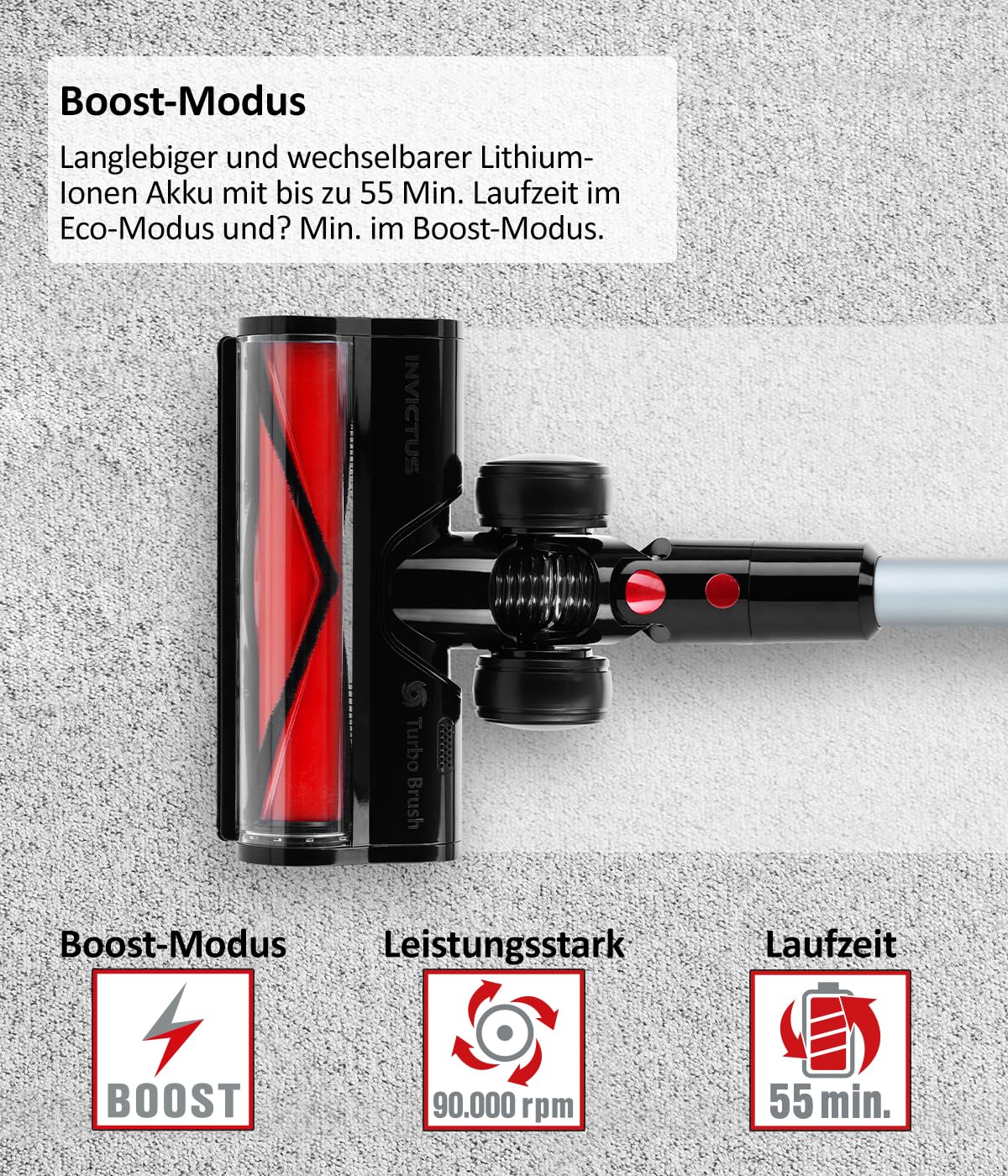 Genius Invictus X9 Facelift Staubsauger Kabellos 19-TLG., Nass- und Trocken, Akku Staubsauger bis zu 55 Min Laufzeit Teppich Tierharre Auto Hartböden, HEPA Filter, LED, Stielstaubsauger Touchscreen