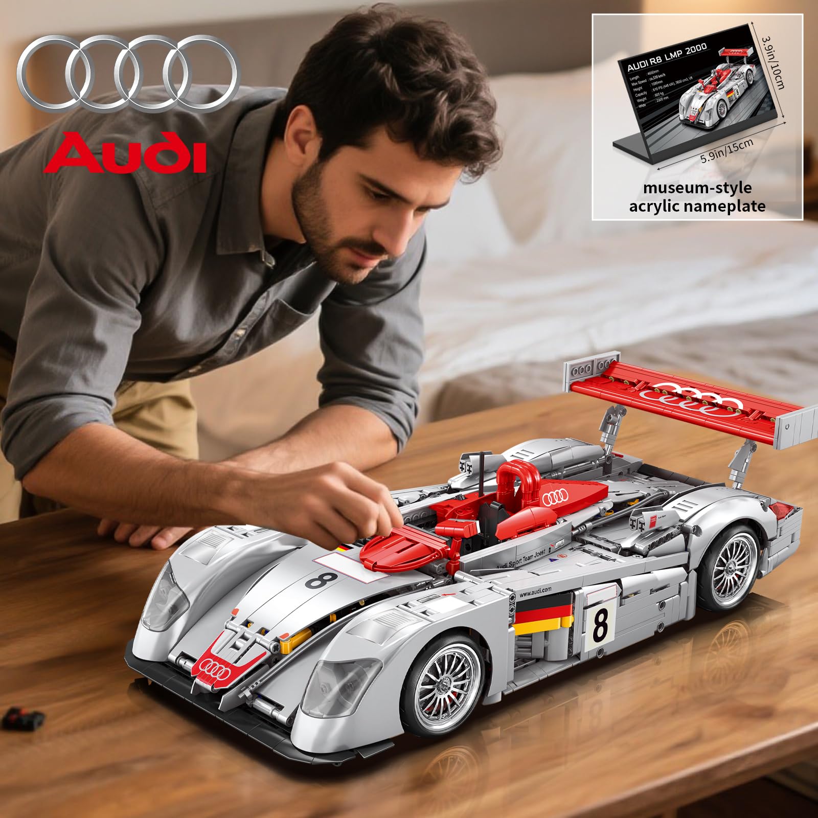 Amazon.com: MORBCOPCS Audi R8 LMP 2000 Building Set, Audi Official