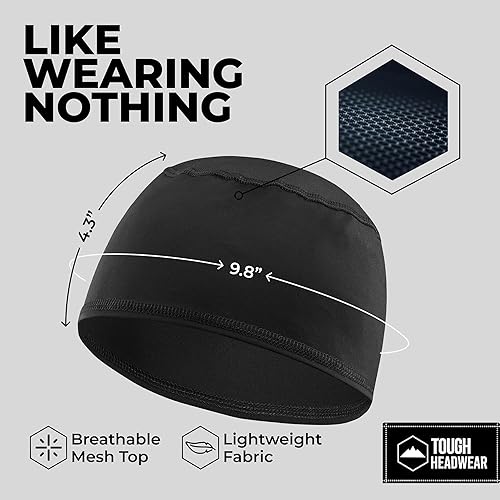 Vista 54 de Forro de casco de refrigeración para hombre, gorra de cráneo de ciclismo, forro de casco de motocicleta Negro
