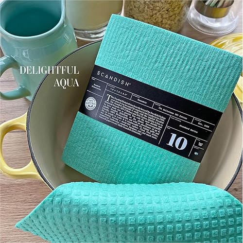 Miniatura 2 de Paños suecos para cocina  Paquete de 10 paños suecos para cocina  Paños suecos originales suecos  Paños de esponja de celulosa  Toallas de papel