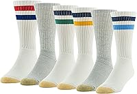 GOLDTOE Men's 656S Cotton Crew Athletic Socks Multipack - AquaFX Moisture-Wicking, Full Cushion Sole, Reinforced Toe for Dry Comfortable Feet