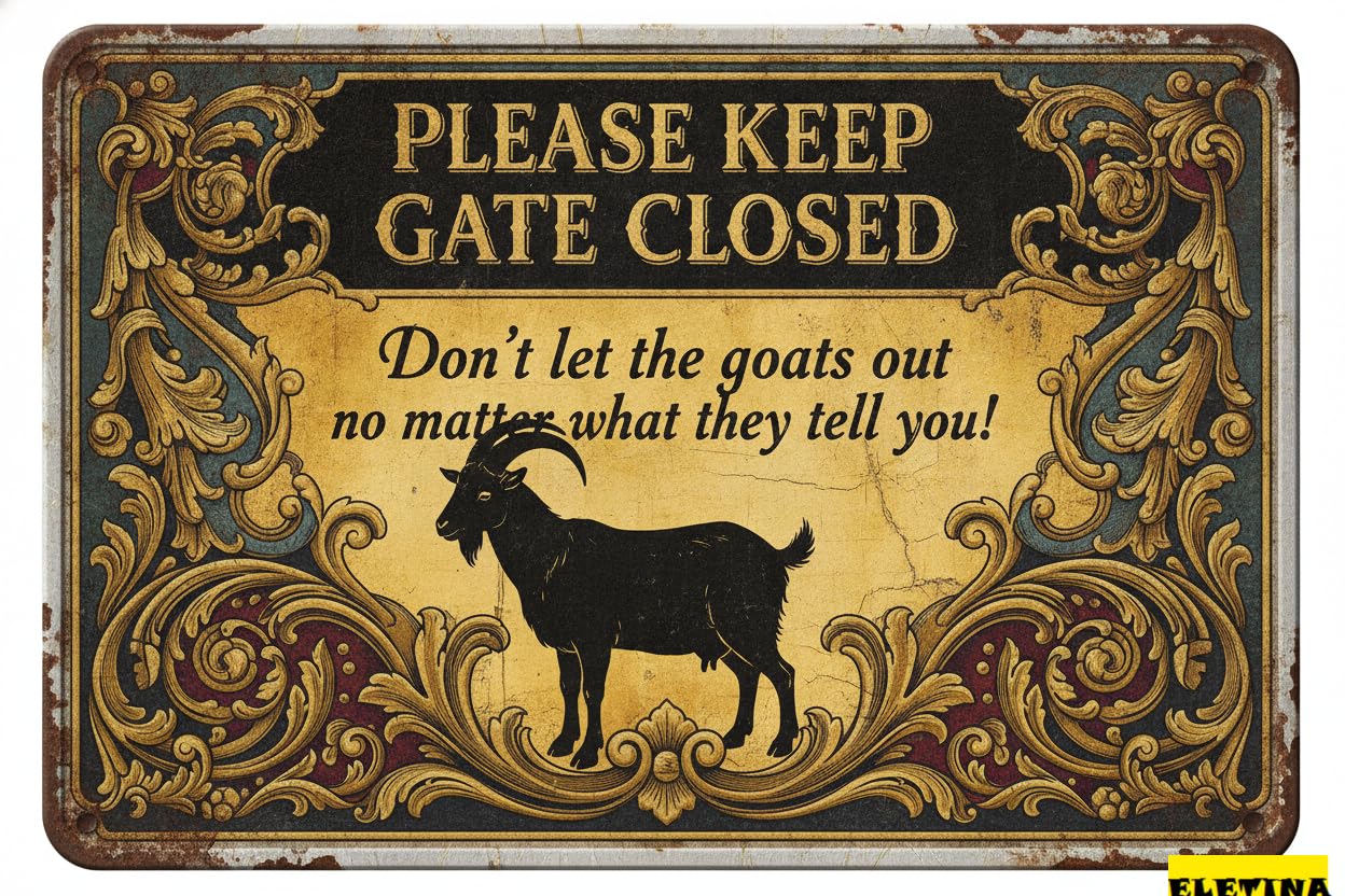 Please Keep Gate Closed Metal Warning Tin Sign UV Protected Waterproof Fade Resistant Bar Garage Cafes Home 8x12in