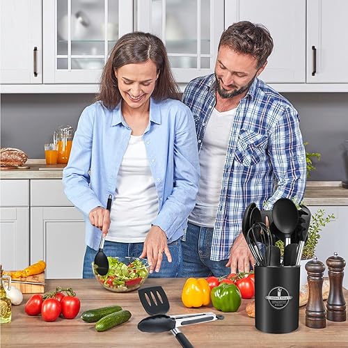 Miniatura 3 de KSENDALO Juego de 26 utensilios de cocina de silicona, resistentes al calor, espátulas, cucharas, batidores, pinzas, no tóxicos, juego de