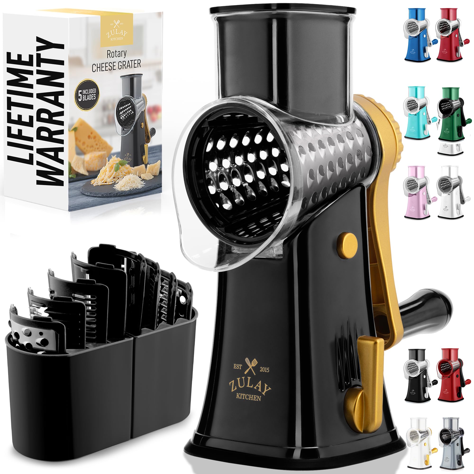 Zulay Kitchen Rotary Cheese Grater