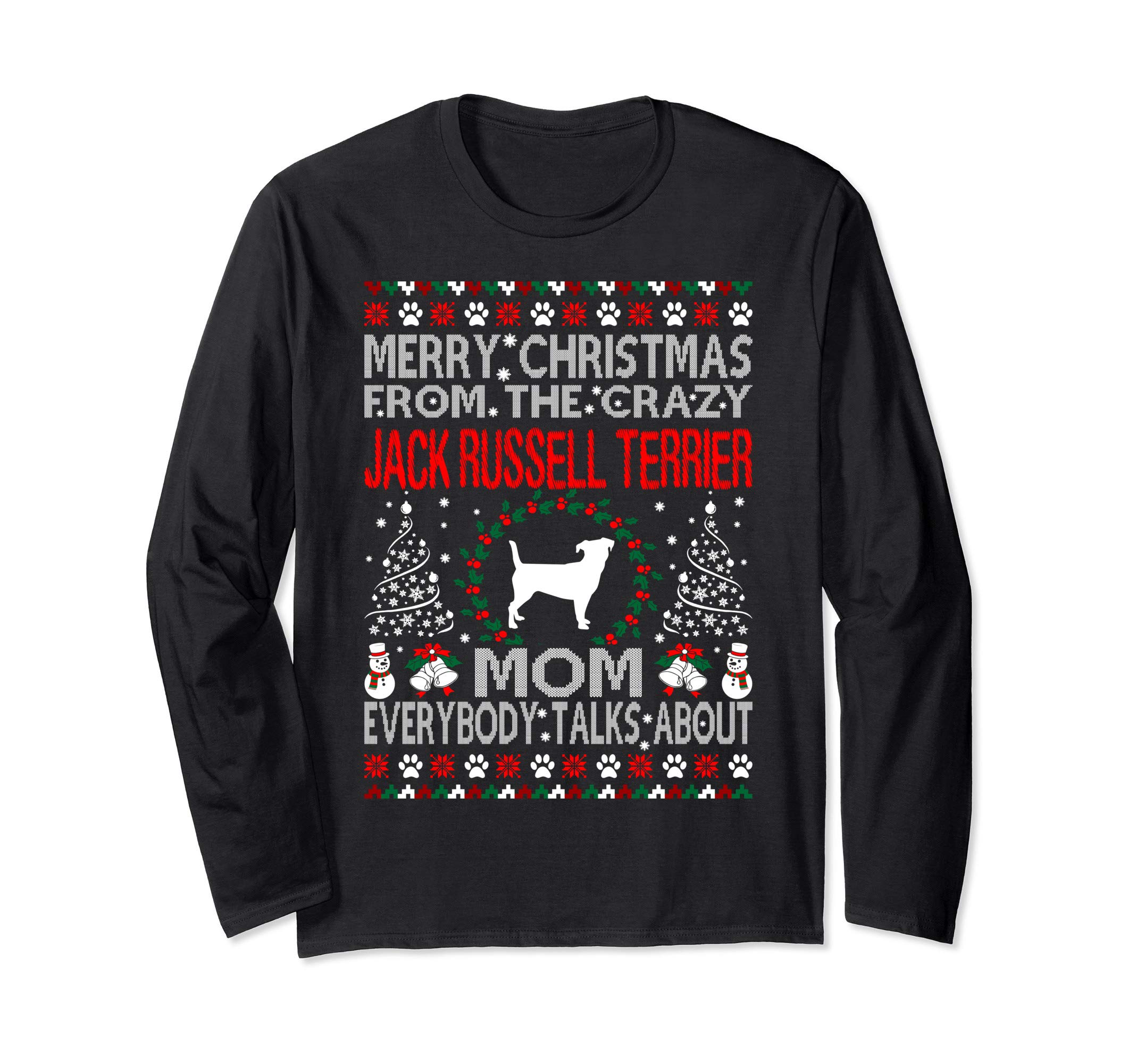 Christmas Jack Russell Terrier Dog Mom Ugly Sweater Tshirt