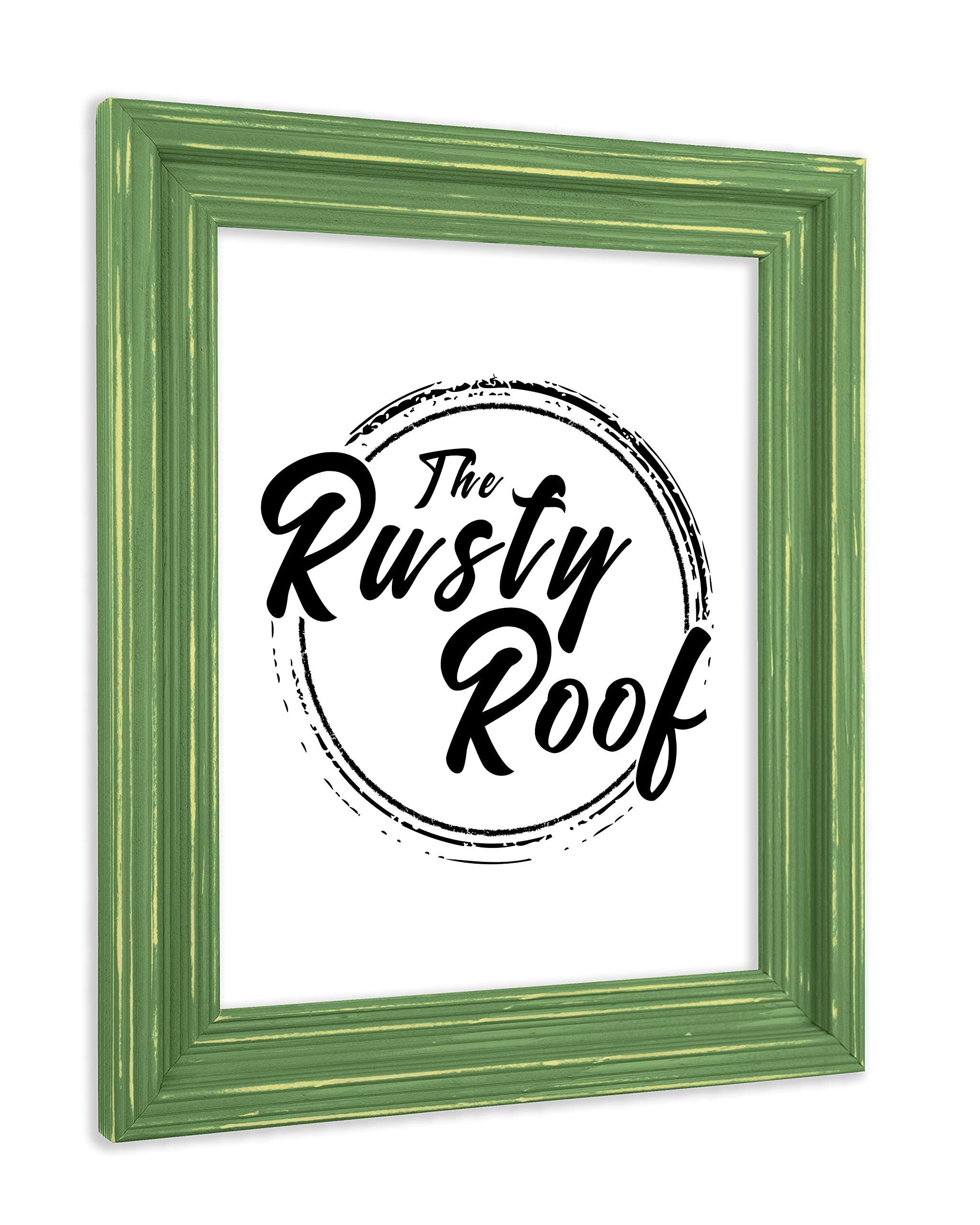 The Rusty Roof-Distressed Cimarron Leafy Green-Solid Wood Picture Frame-8x10