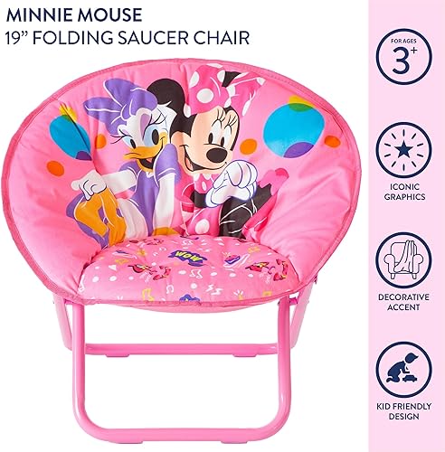 Miniatura 123 de Idea Nuova Paw Patrol Skye - Silla plegable Saucer™ de 19 pulgadas con marco de metal rosa, a partir de 3 años Avengers / Gris,Pistas de