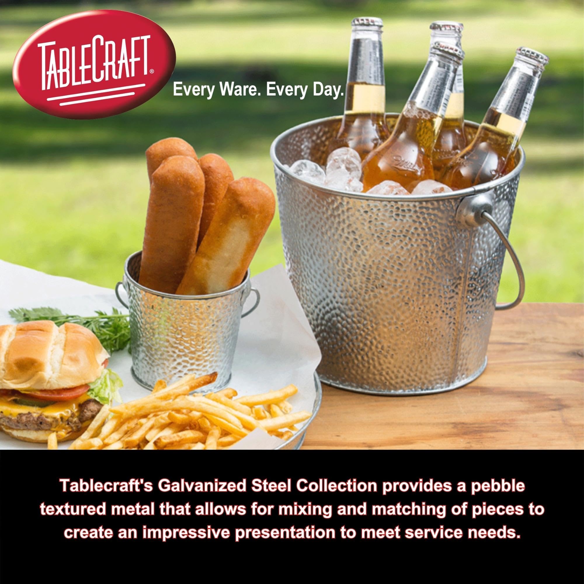 Tablecraft Products GP129 - Plato ovalado, galvanizado, 30,5 x 9 cm