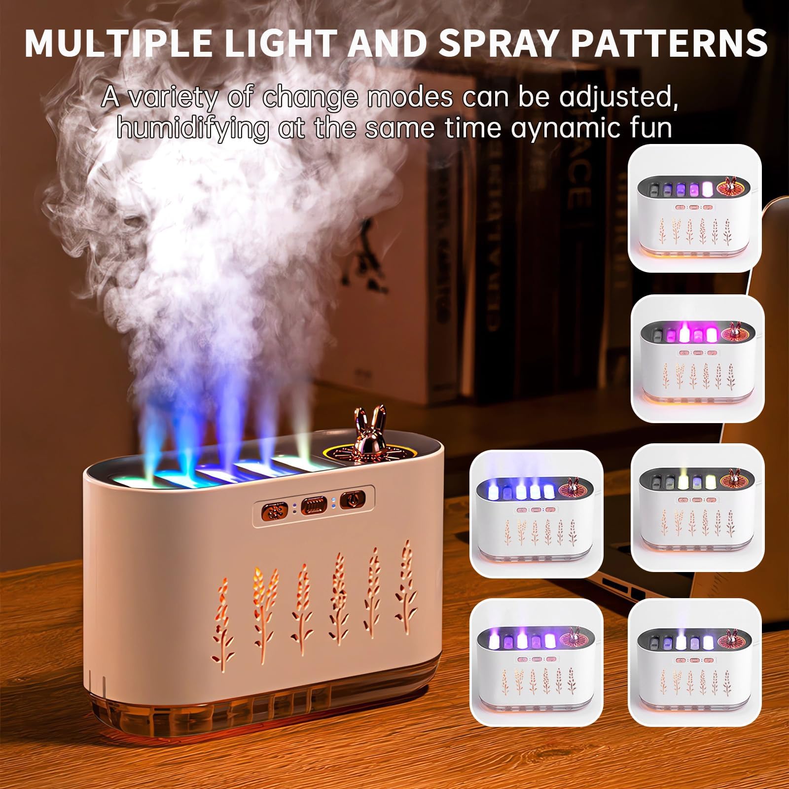 Difusor de aceite esencial, humidificador de 700 ml para dormitorio, niebla fría con sincronización de música, súper silencioso y apagado automático, perfecto para el hogar, la oficina y el yoga